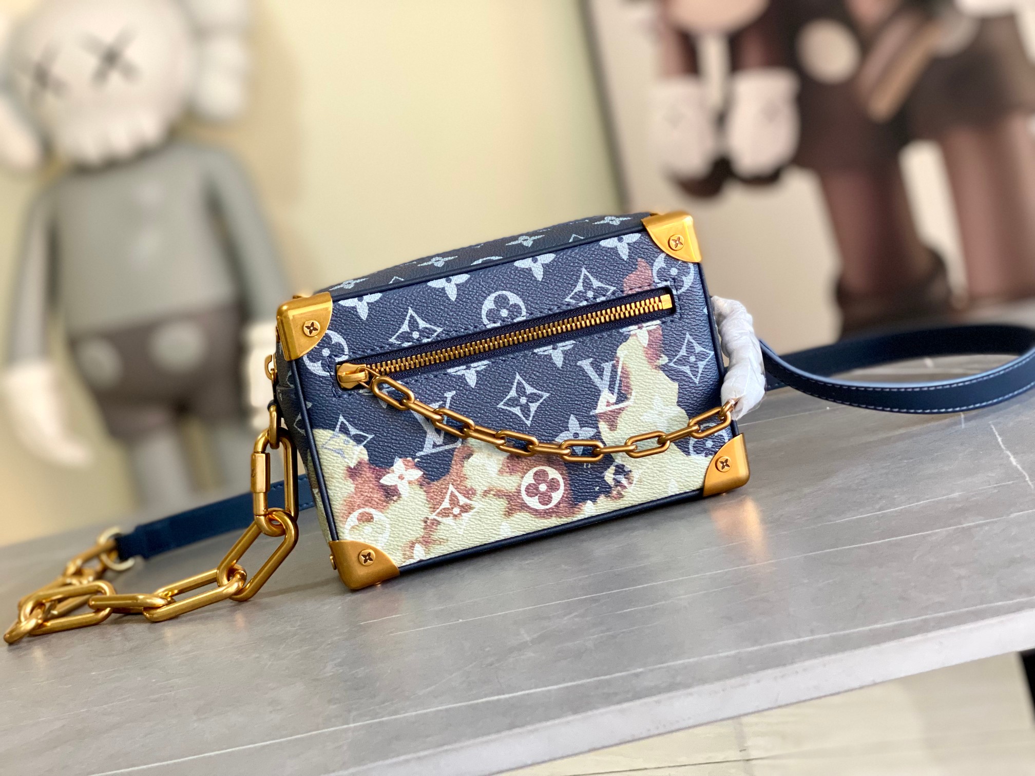 High-End Designer
 Louis Vuitton LV Soft Trunk Bags Handbags Blue Rose Taurillon Mini M23731