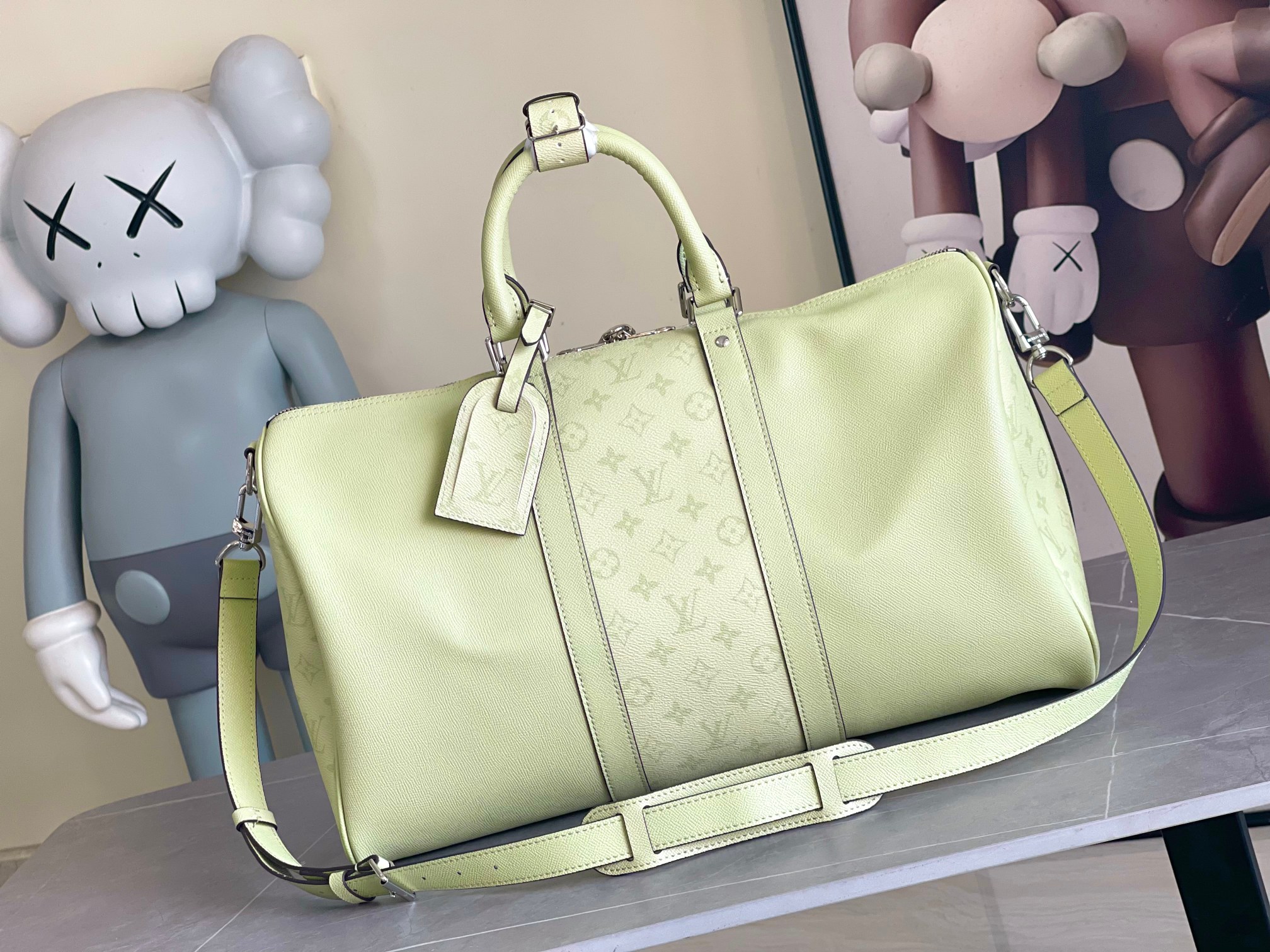  顶级原单 路易威登经典 Keepall 45尺寸旅行袋款号14124 浸染宛如朝阳的粉彩色调，活力迎接
