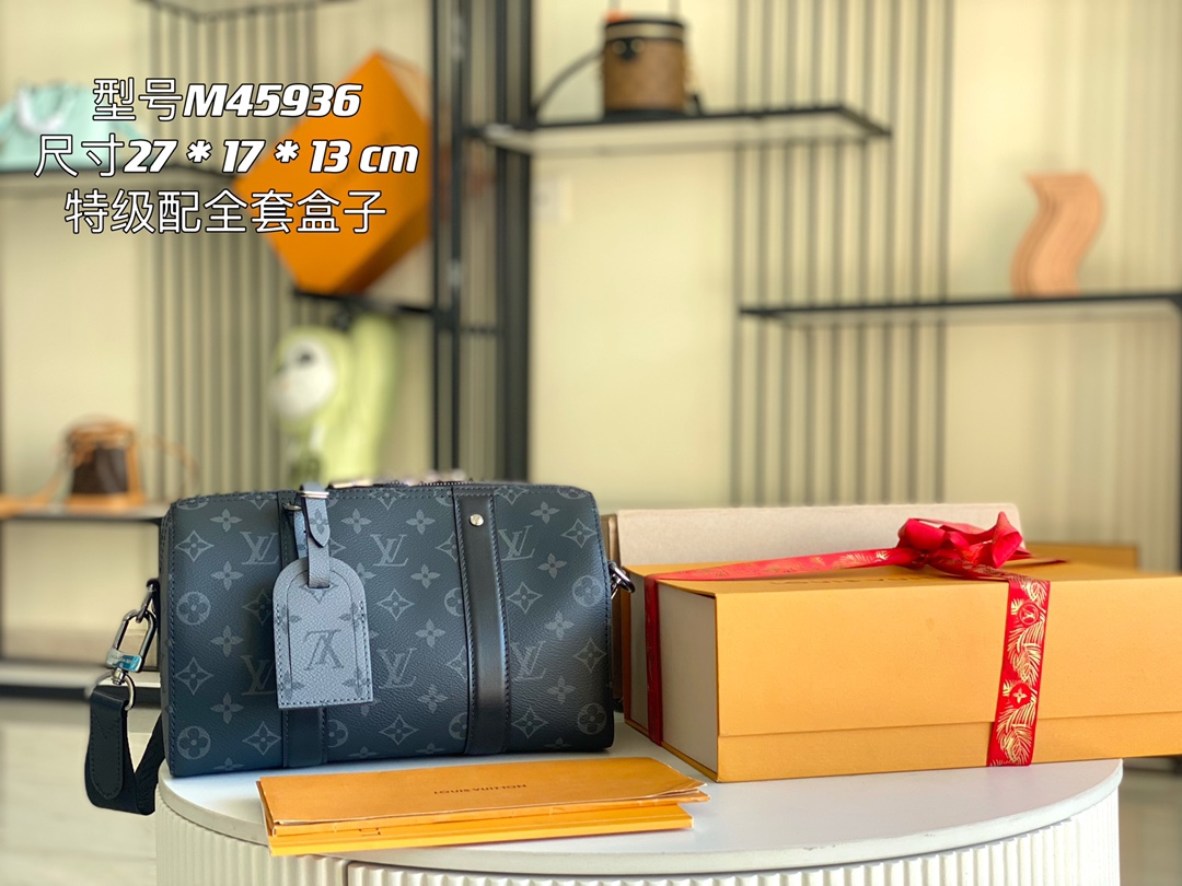 Louis Vuitton M45936 Monogram Duffle Bag with Complete Packaging, Premium Quality