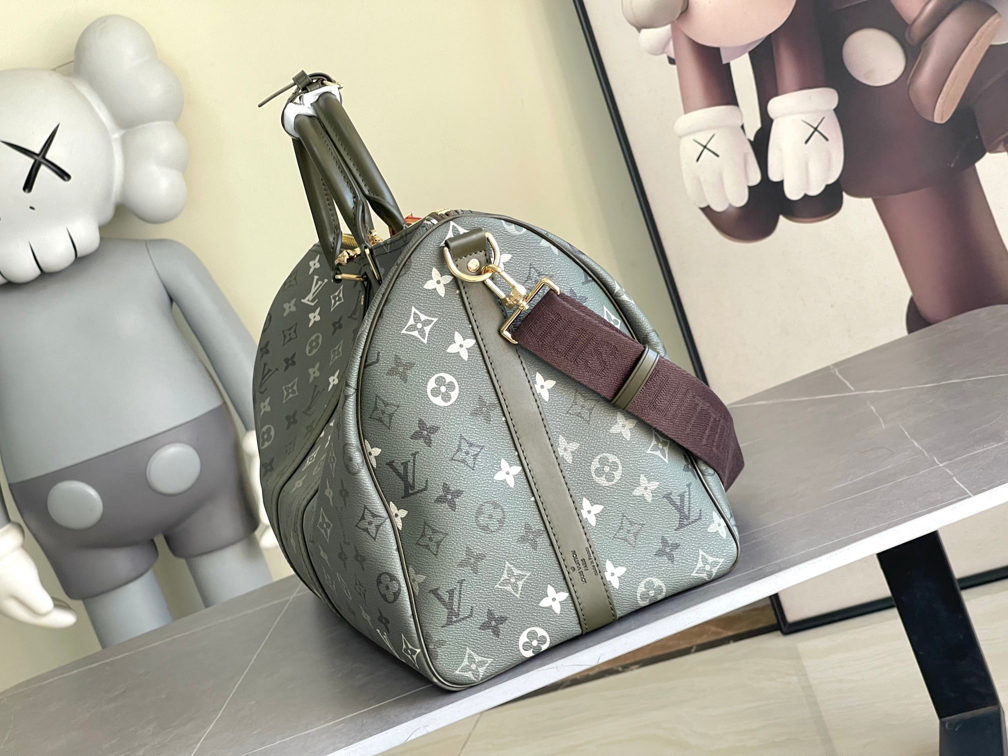 顶级原单 M41416军绿彩花 LU KEEPALL 50CM 旅行包,此款Keepall是旅行袋系列中