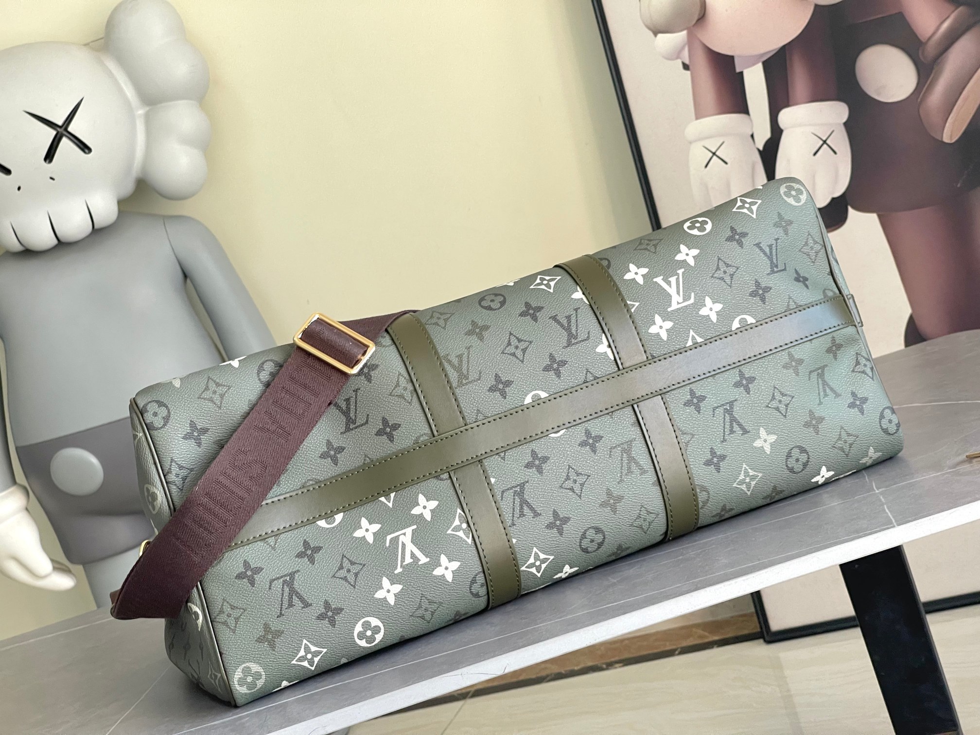 顶级原单 M41416军绿彩花 LU KEEPALL 50CM 旅行包,此款Keepall是旅行袋系列中