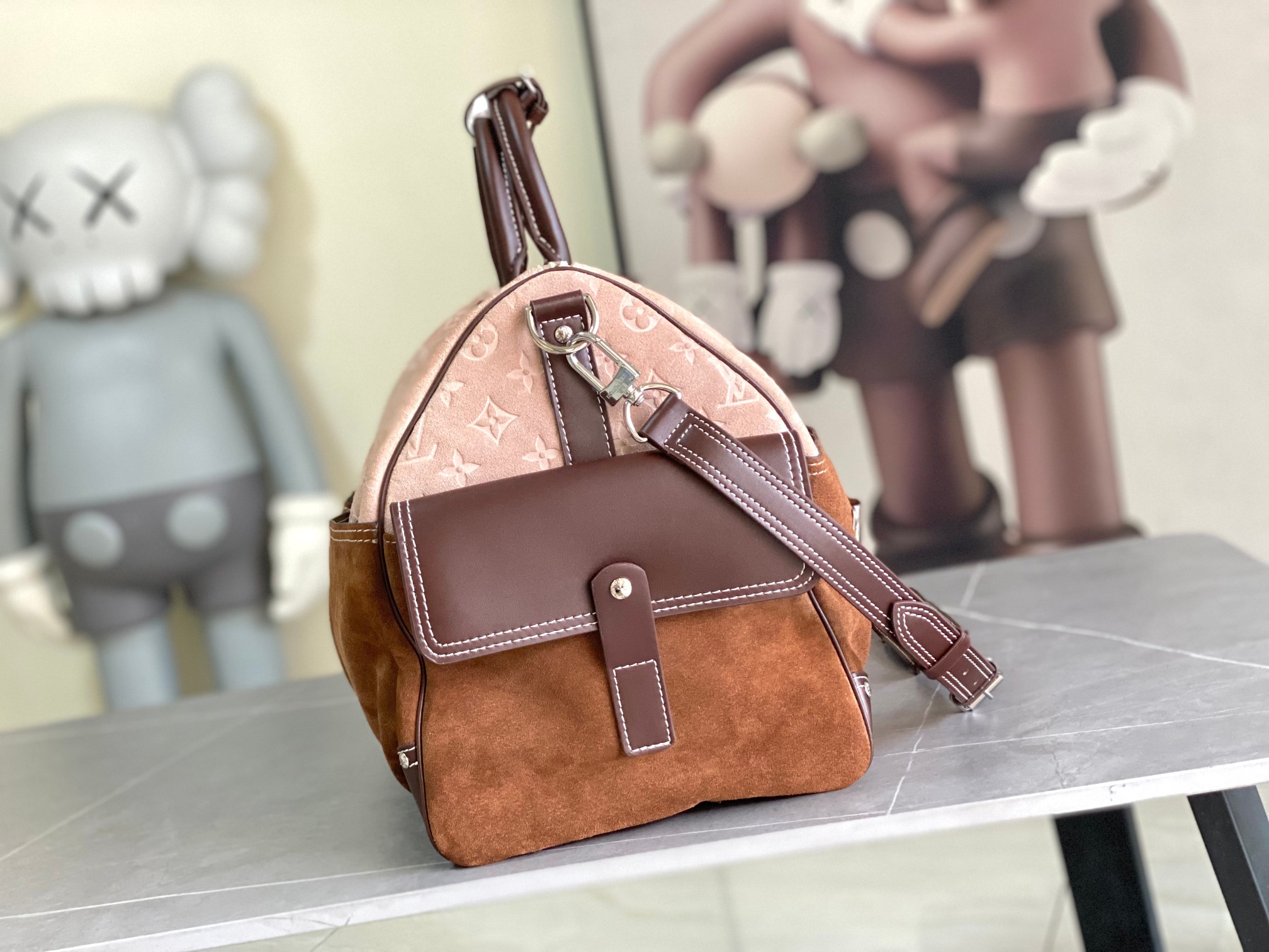 【KEEPALL BANDOULIÈRE 50 旅行袋】 m26127拼色 nigo本款 Keepall