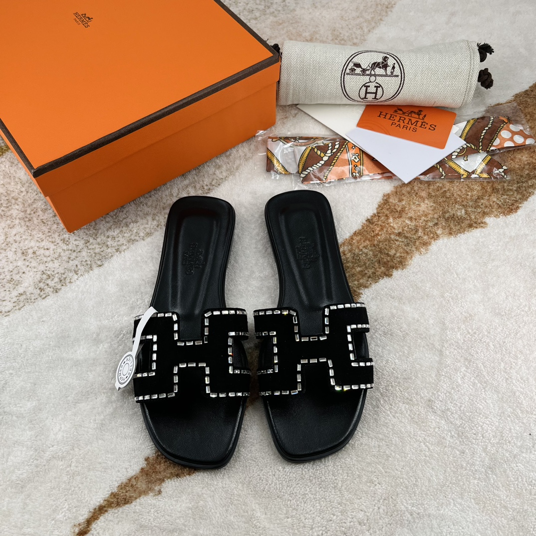 Hermes Sapatos Sandálias Pele de cabra carneiro