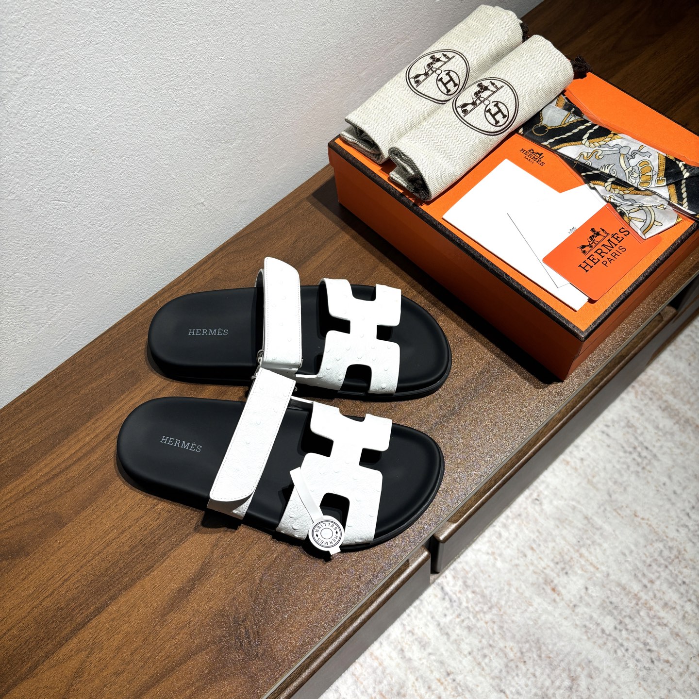 Hermes Chypre Sandals, Ostrich Print Leather, Comfortable Summer Slides 3 i1744026339004 364 0 1