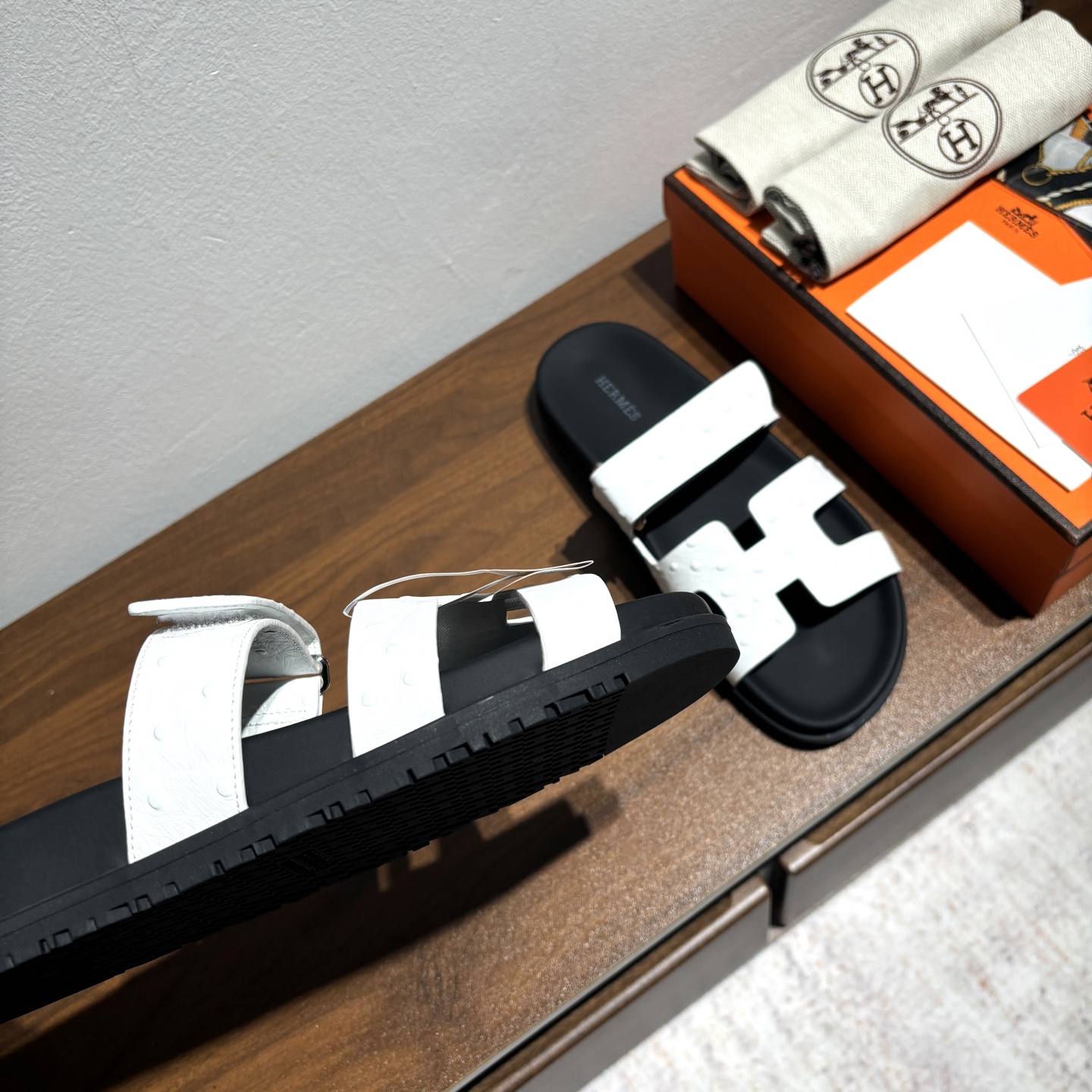 Hermes Chypre Sandals, Ostrich Print Leather, Comfortable Summer Slides 6 i1744026339792 3856 0 4