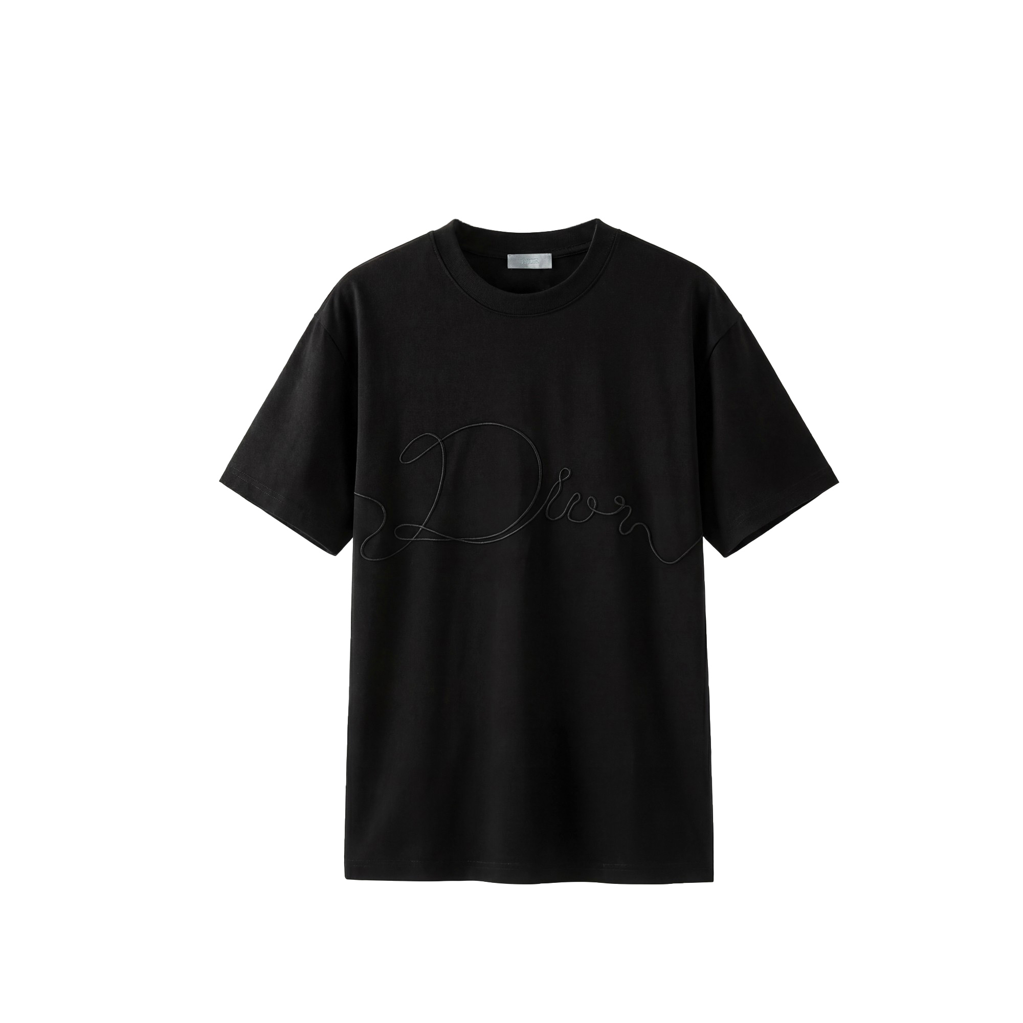 Dior 高端品质 Dior线条刺绣字母logo圆领短袖，高克重 洗水面料，洗水完280g重， 工艺，宽松版型