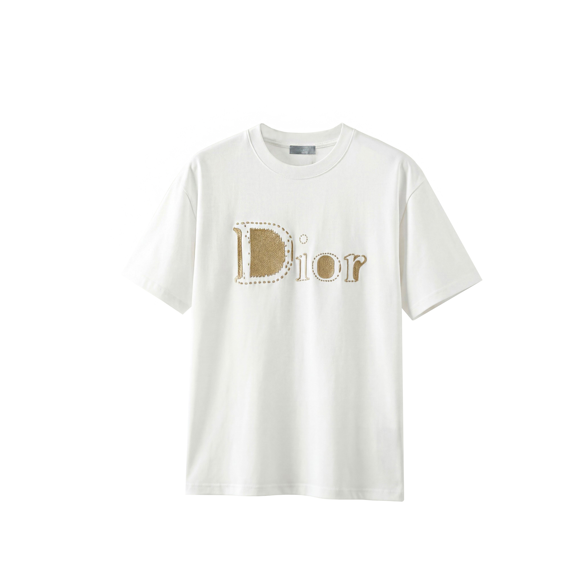 Dior 高端品质 Dior刺绣字母logo圆领短袖，高克重 洗水面料，洗水完280g重， 工艺，宽松版型