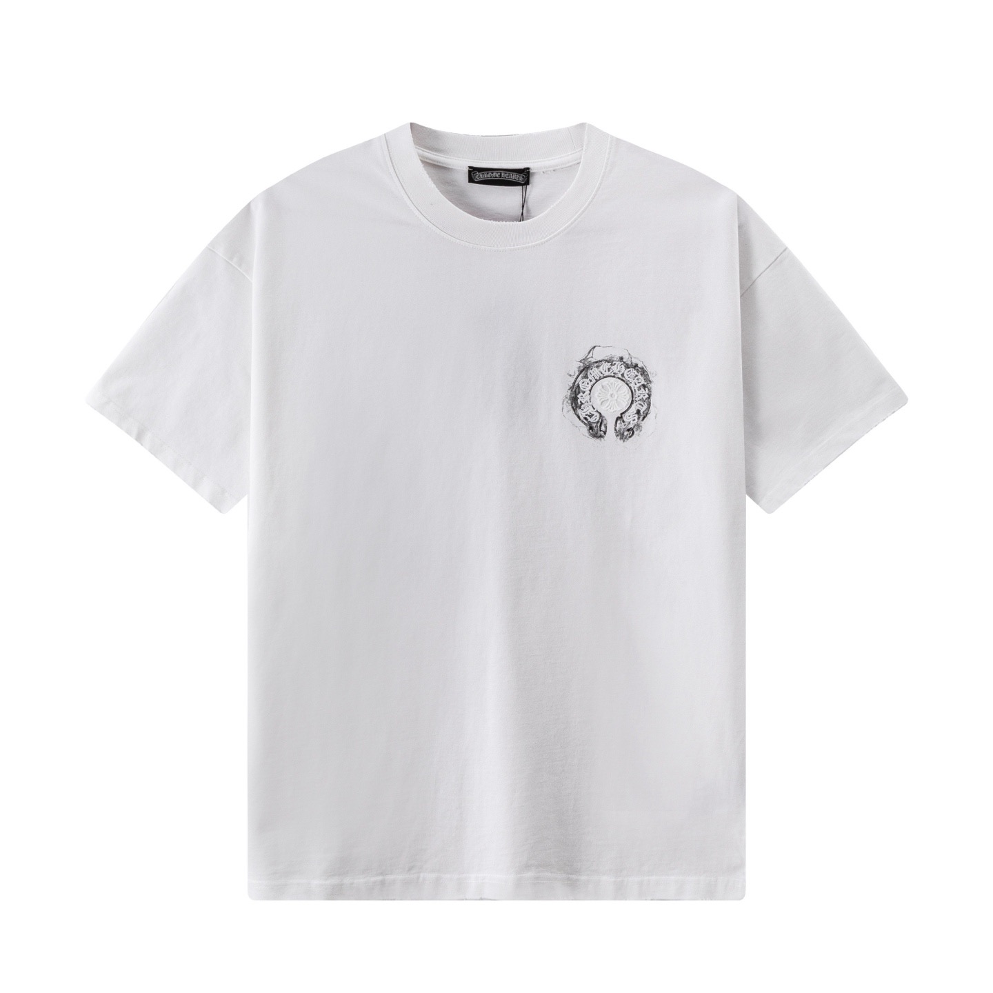 Chrome Hearts 高端品质 Chrome Hearts 克罗心印花立体万针刺绣字母logo圆领短袖