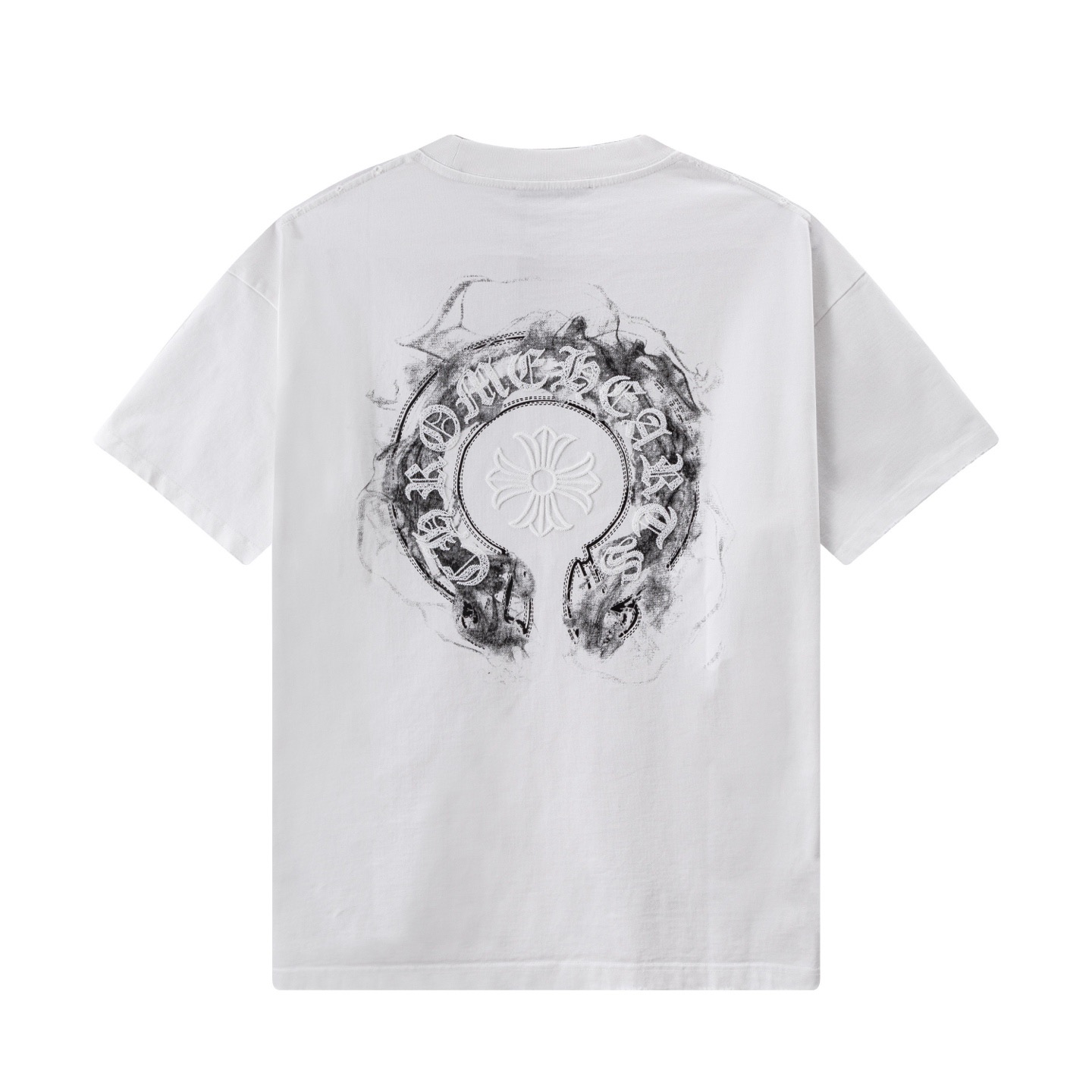Chrome Hearts 高端品质 Chrome Hearts 克罗心印花立体万针刺绣字母logo圆领短袖