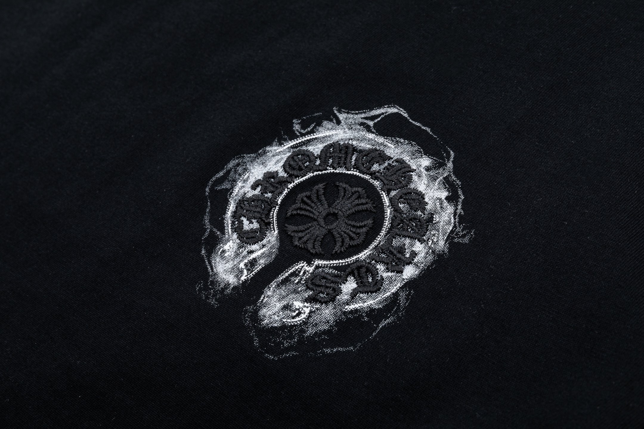 Chrome Hearts 高端品质 Chrome Hearts 克罗心印花立体万针刺绣字母logo圆领短袖