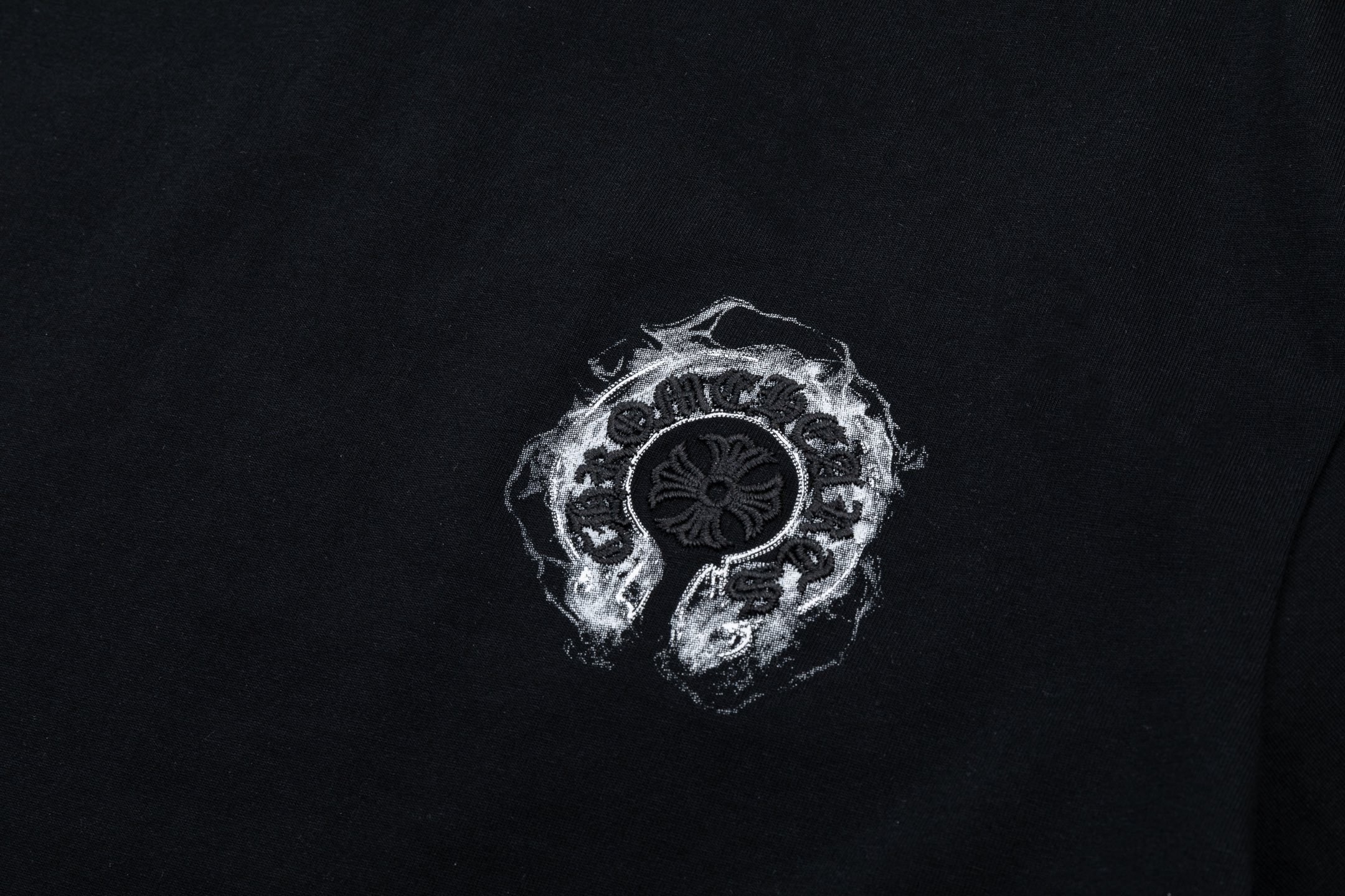 Chrome Hearts 高端品质 Chrome Hearts 克罗心印花立体万针刺绣字母logo圆领短袖