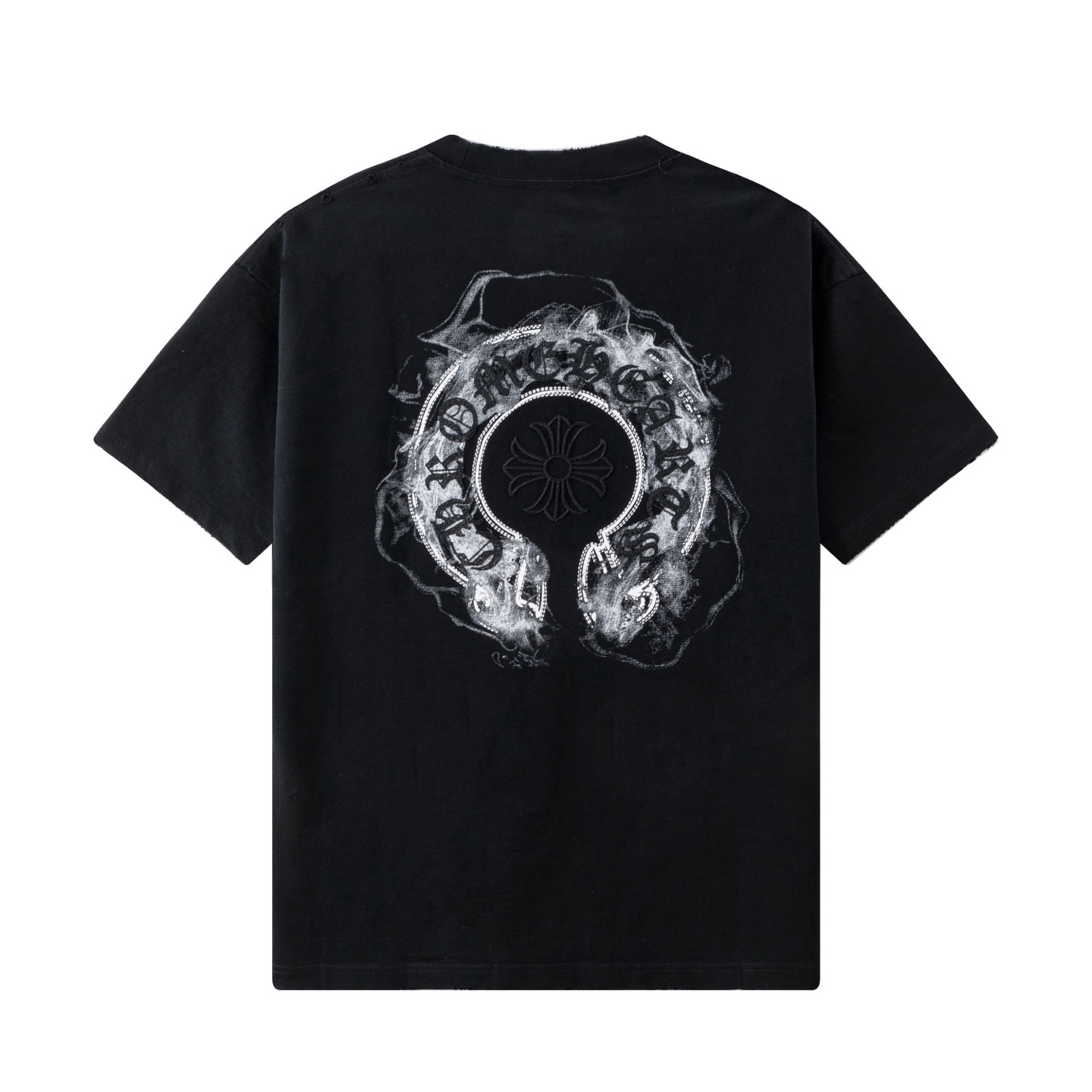Chrome Hearts 高端品质 Chrome Hearts 克罗心印花立体万针刺绣字母logo圆领短袖