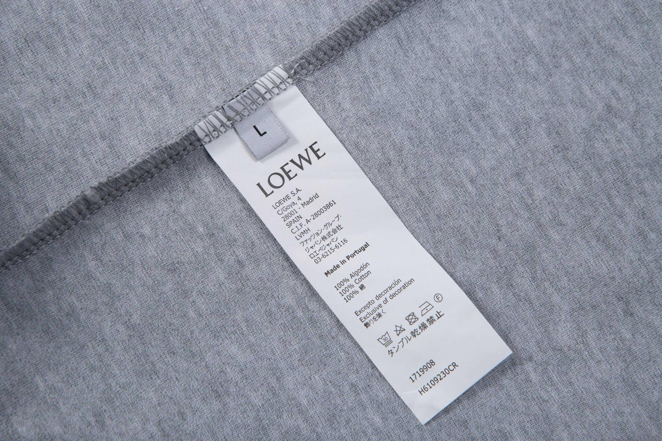 Loewe 高端品质 Loewe 罗意威兔子绣字母logo圆领短袖，高克重 洗水面料，洗水完280g重， 工艺，宽松版型