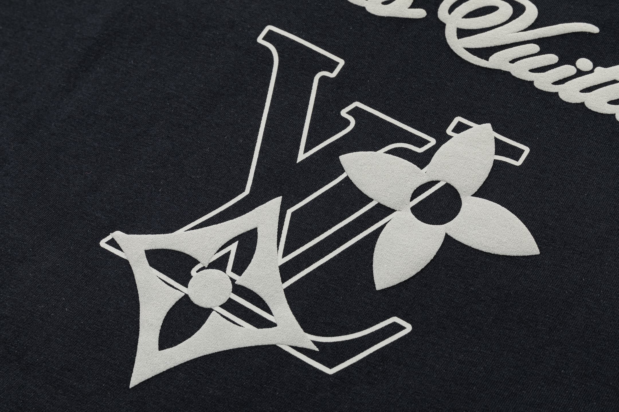 Louis Vuitton 高端品质 Lv发泡印花字母logo圆领短袖，高克重 洗水面料，洗水完280g重， 工艺，宽松版型