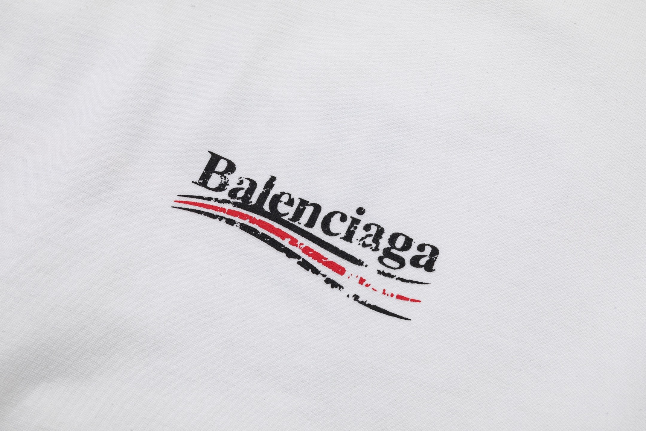 Balenciaga 高端品质 Balenciaga巴黎世家可乐印花logo圆领短袖 领口 袖口做破洞磨损工艺