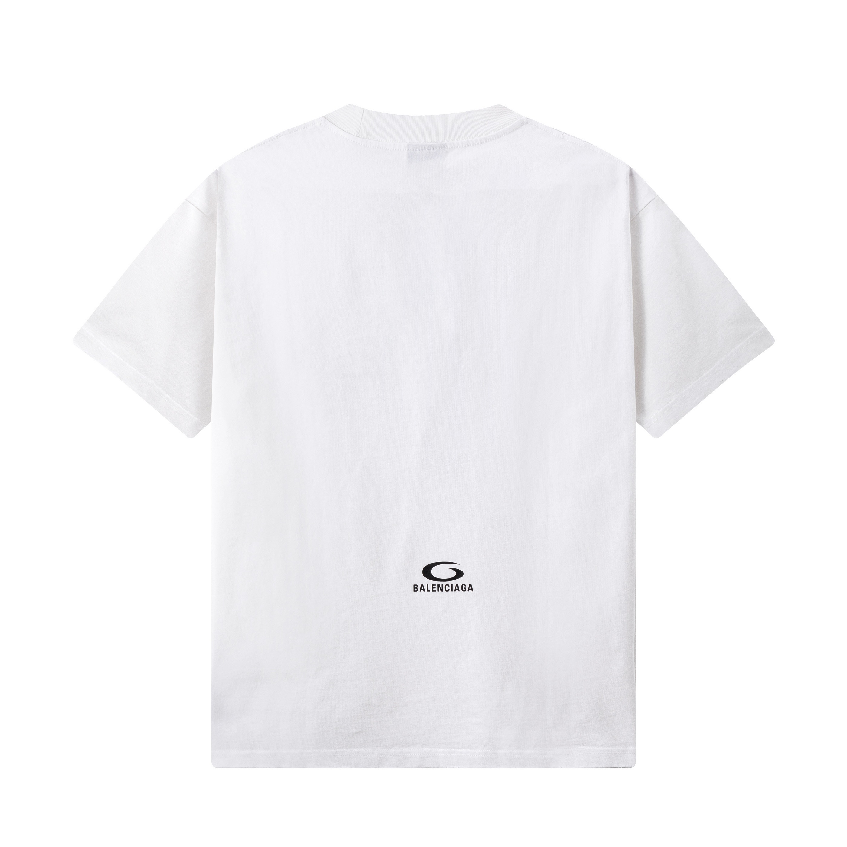 Balenciaga 高端品质 Balenciaga巴黎世家印花字母logo圆领短袖 领口 袖口做破洞磨损工艺