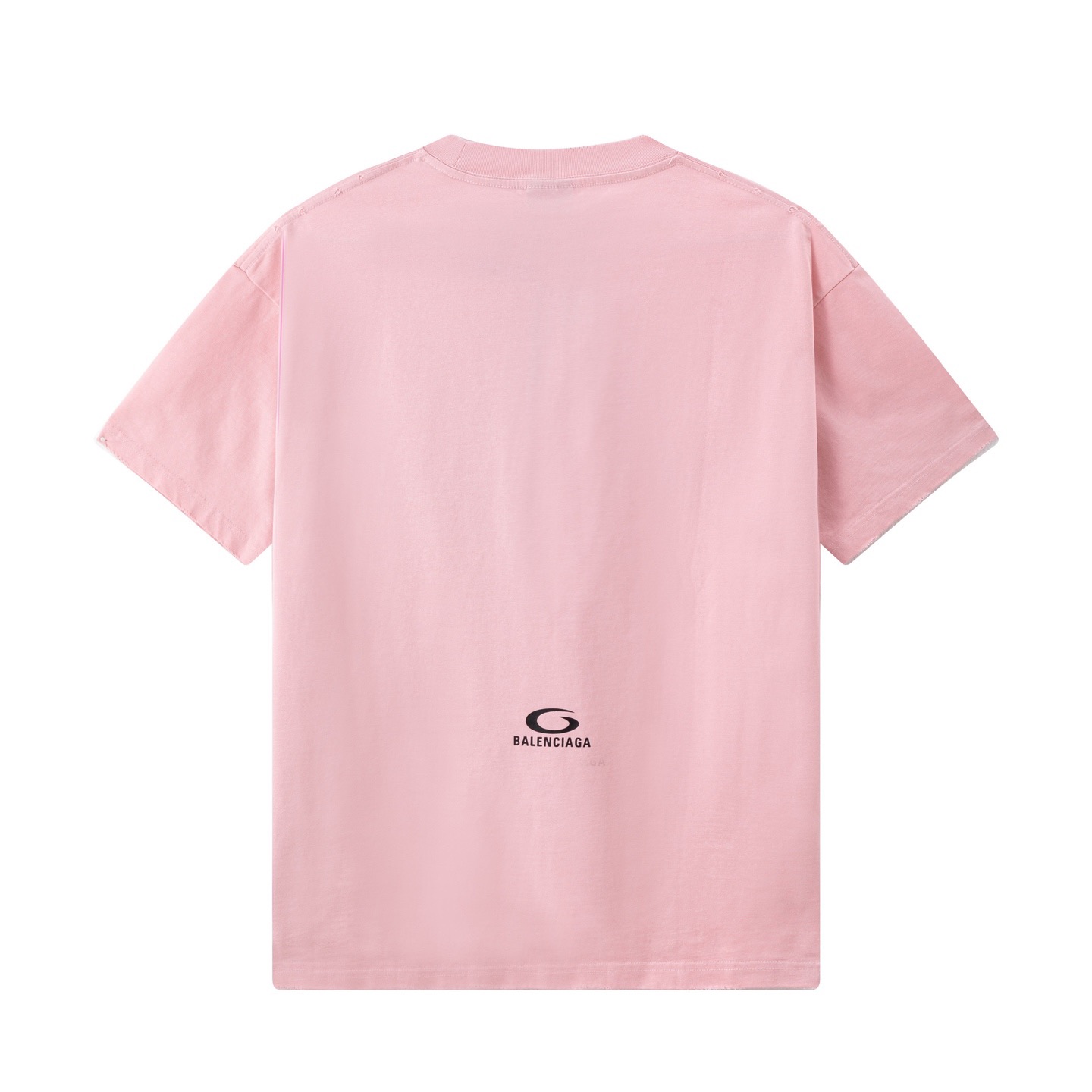 Balenciaga 高端品质 Balenciaga巴黎世家印花字母logo圆领短袖 领口 袖口做破洞磨损工艺
