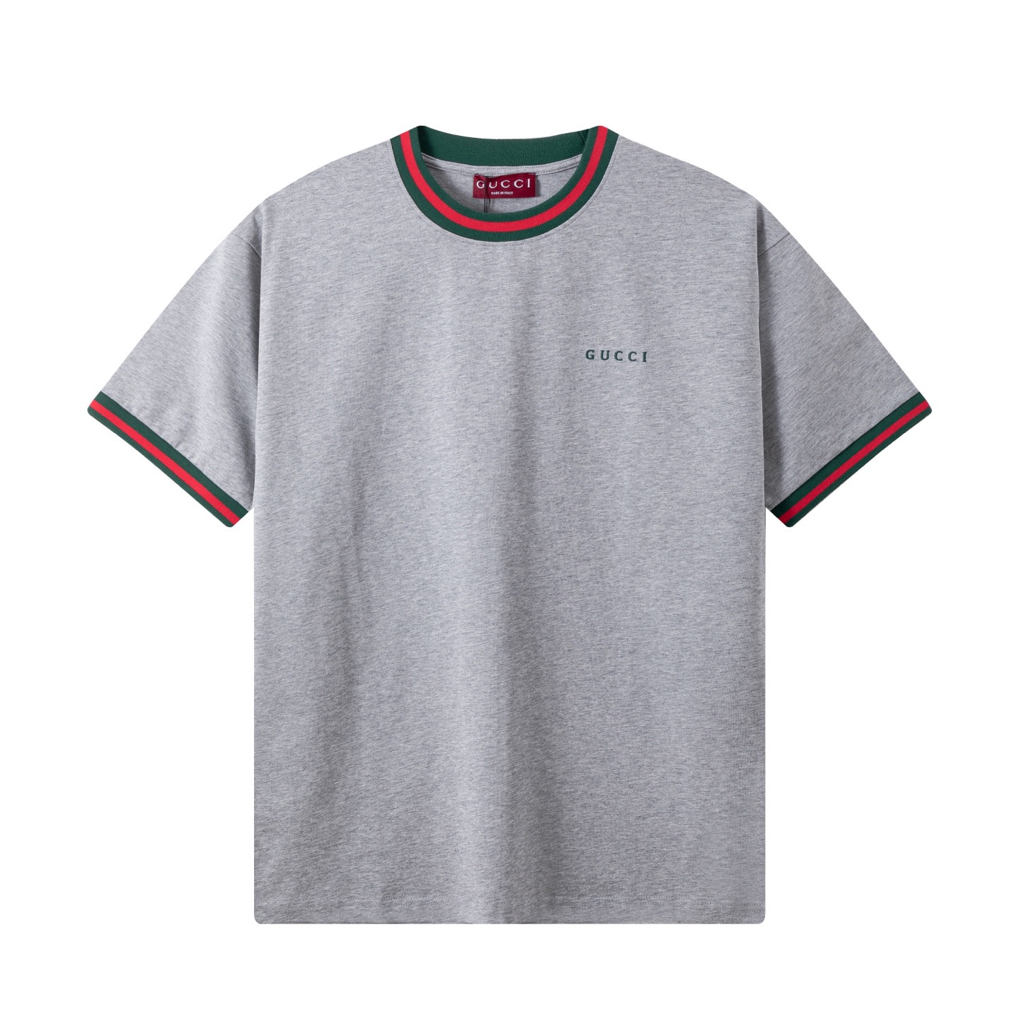 Gucci 高端品质 Gucci古驰刺绣小字母logo圆领拼接短袖，高克重 洗水面料，洗水完280g重， 工艺，宽松版型