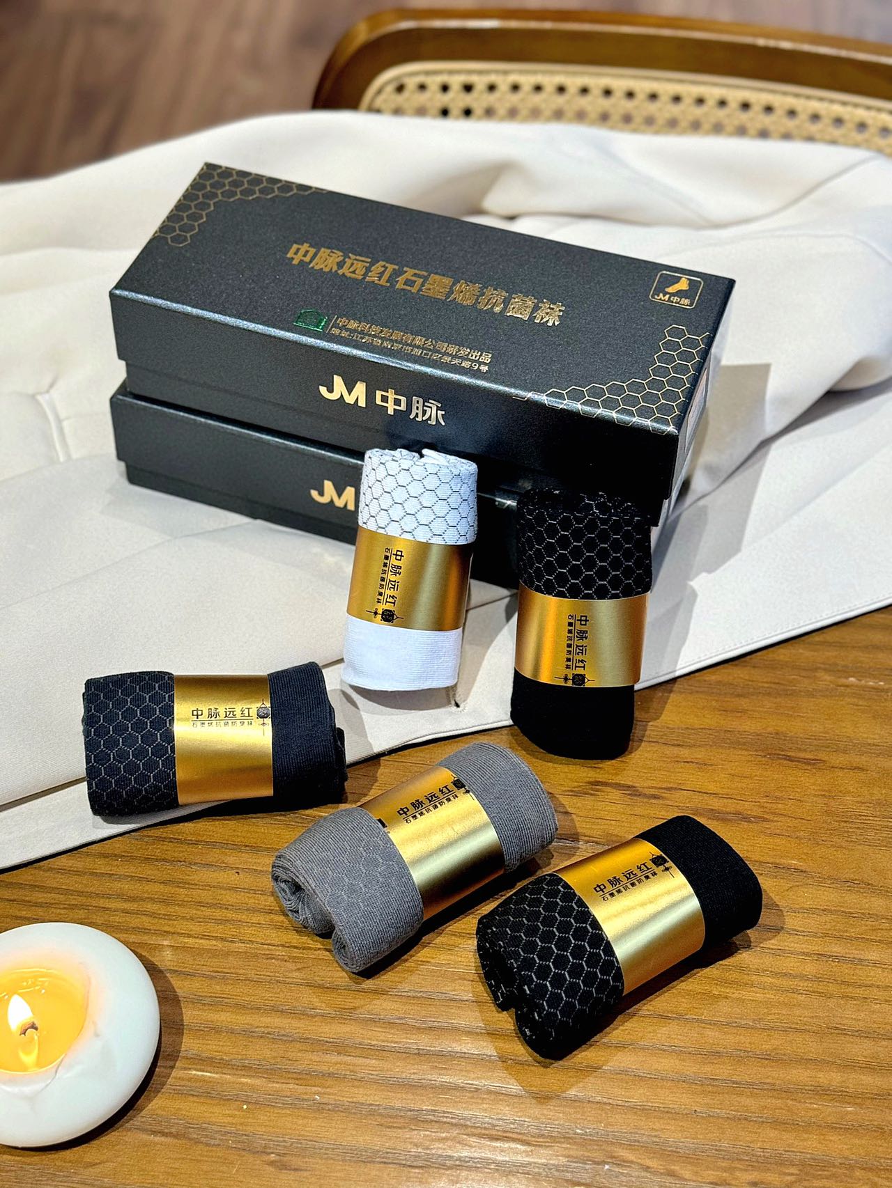 这款JM中脉远红石墨烯抗菌袜 2