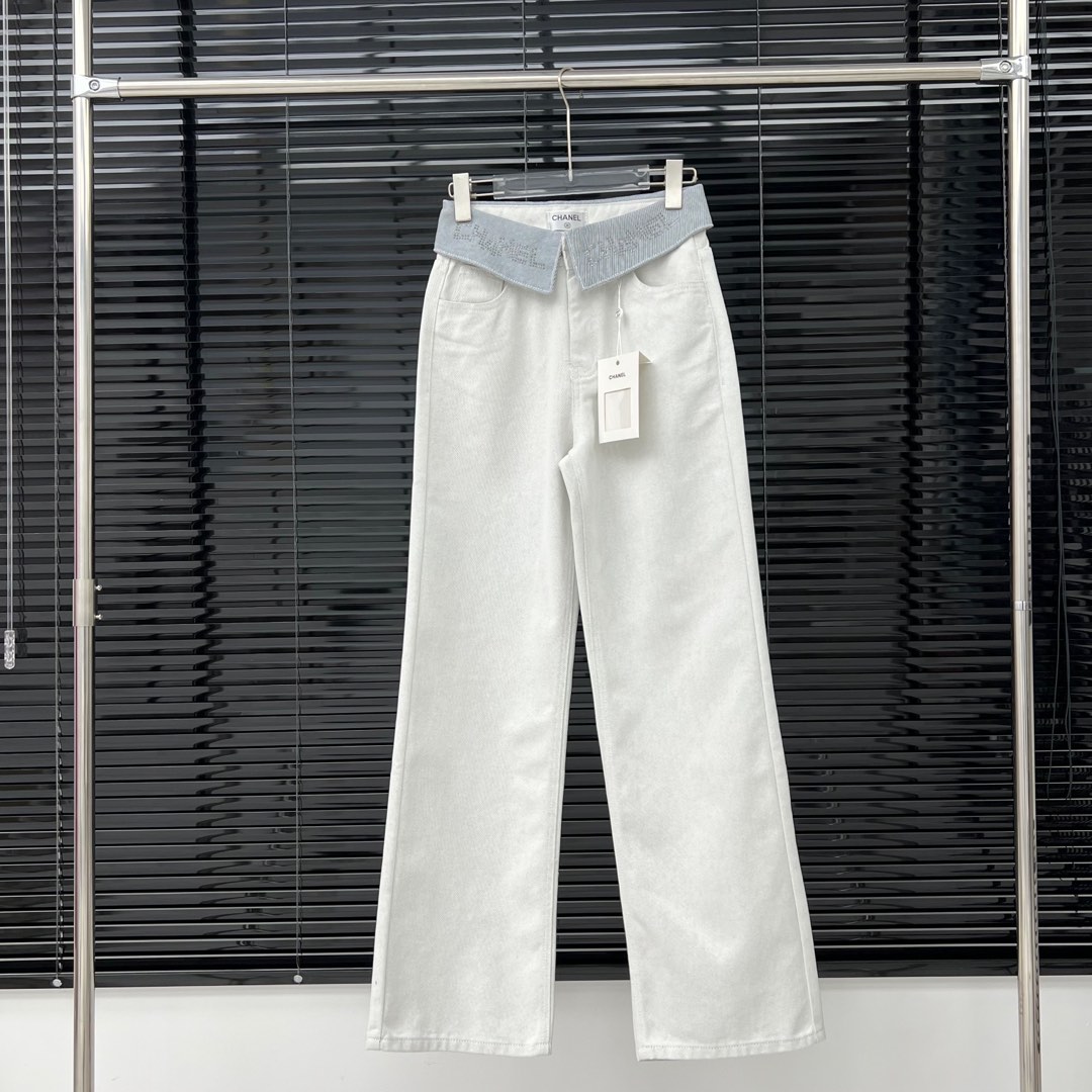 【25🆕新品上新🛒】💥💥💥小香翻腰烫钻字母直筒长裤
...