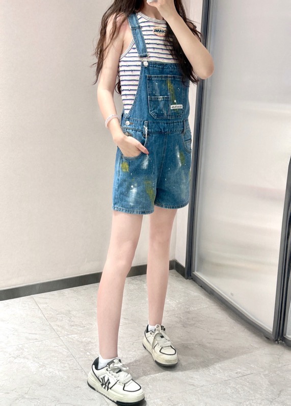 模特图#
ACN*涂鸦艺术泼墨背带短裤