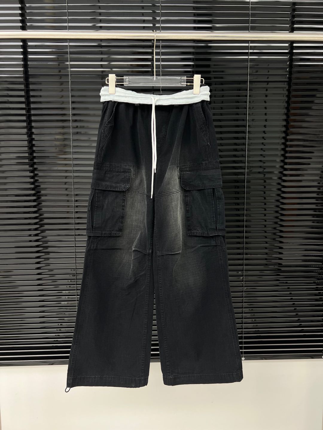 Elastic Waist Drawstring Cargo Pants - Heavy Duty Twill, Unisex Style 2 i1745223850531 7964 0 0