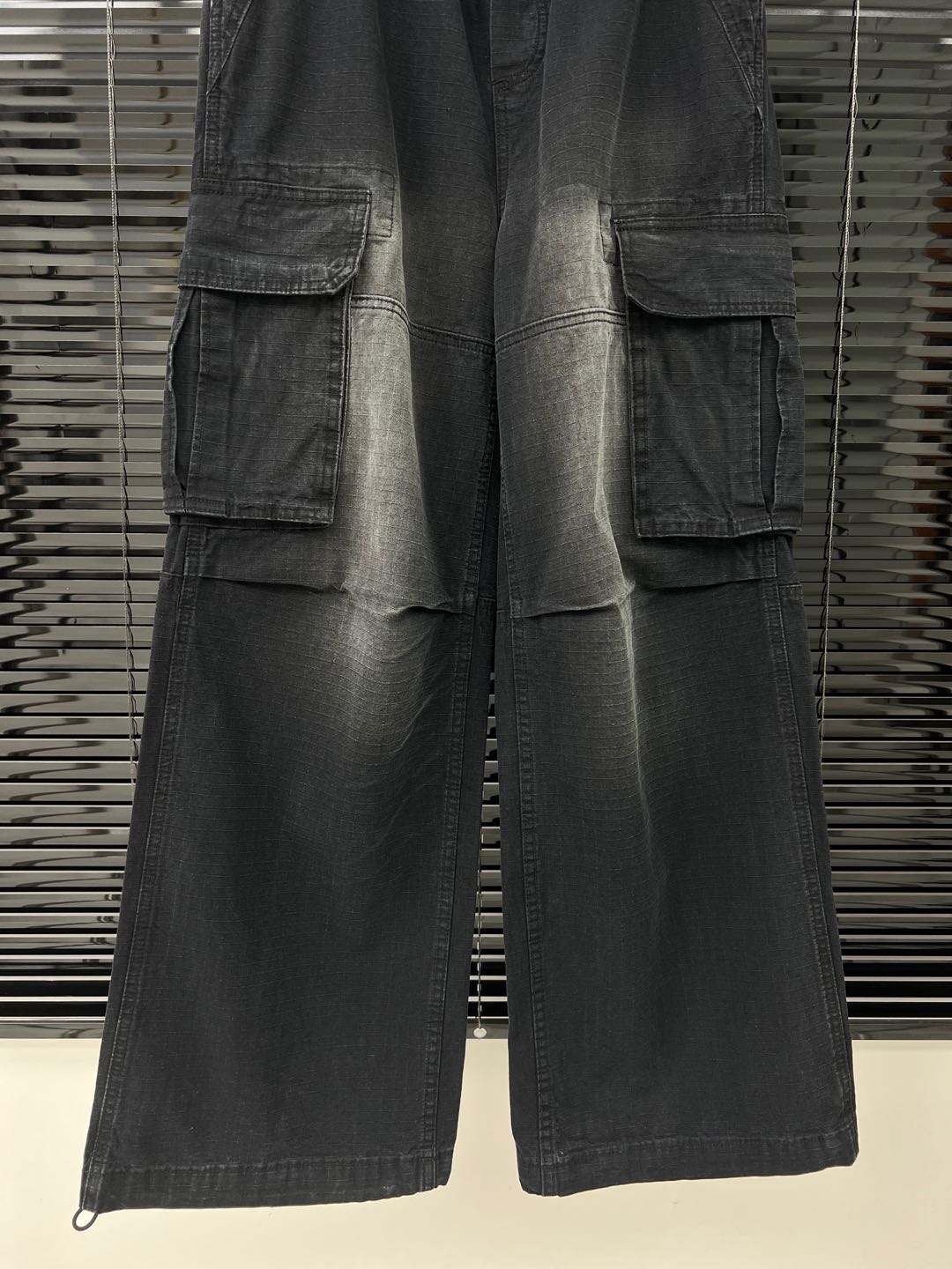 Elastic Waist Drawstring Cargo Pants - Heavy Duty Twill, Unisex Style 7 i1745223850815 8195 0 3