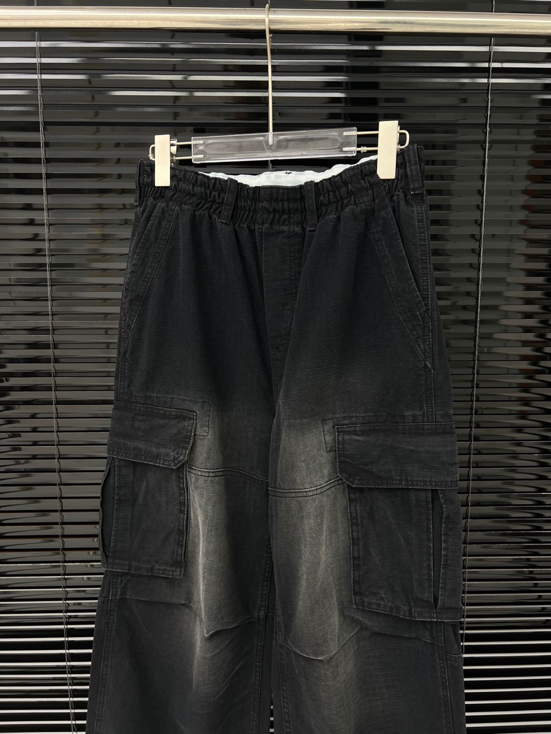 Elastic Waist Drawstring Cargo Pants - Heavy Duty Twill, Unisex Style 4 i1745223851321 6816 0 6