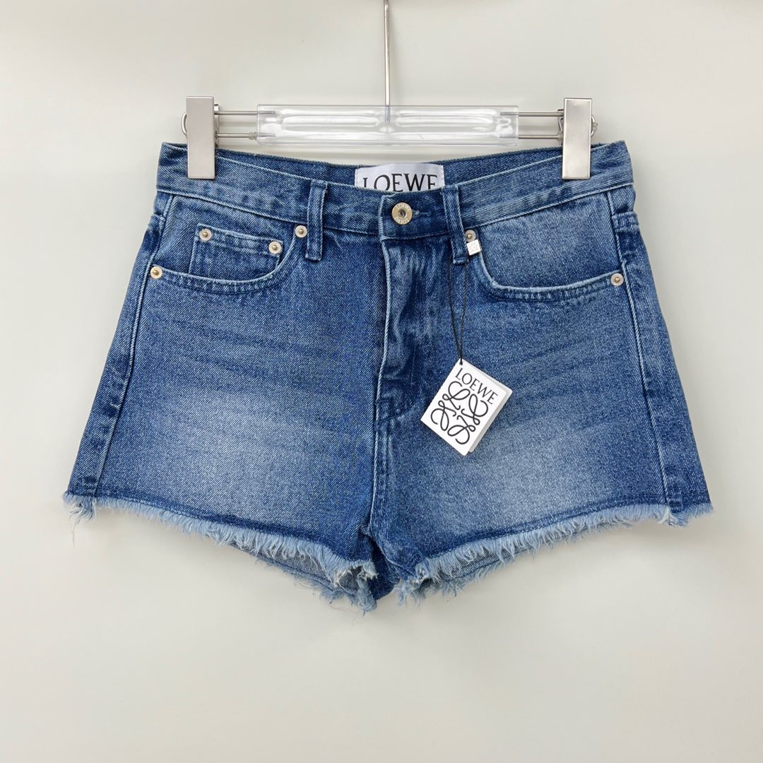 LOEWE Women's Denim Shorts High-Waisted Shorts with Embroidered Logo 1 i1746435598367 9895 0 0