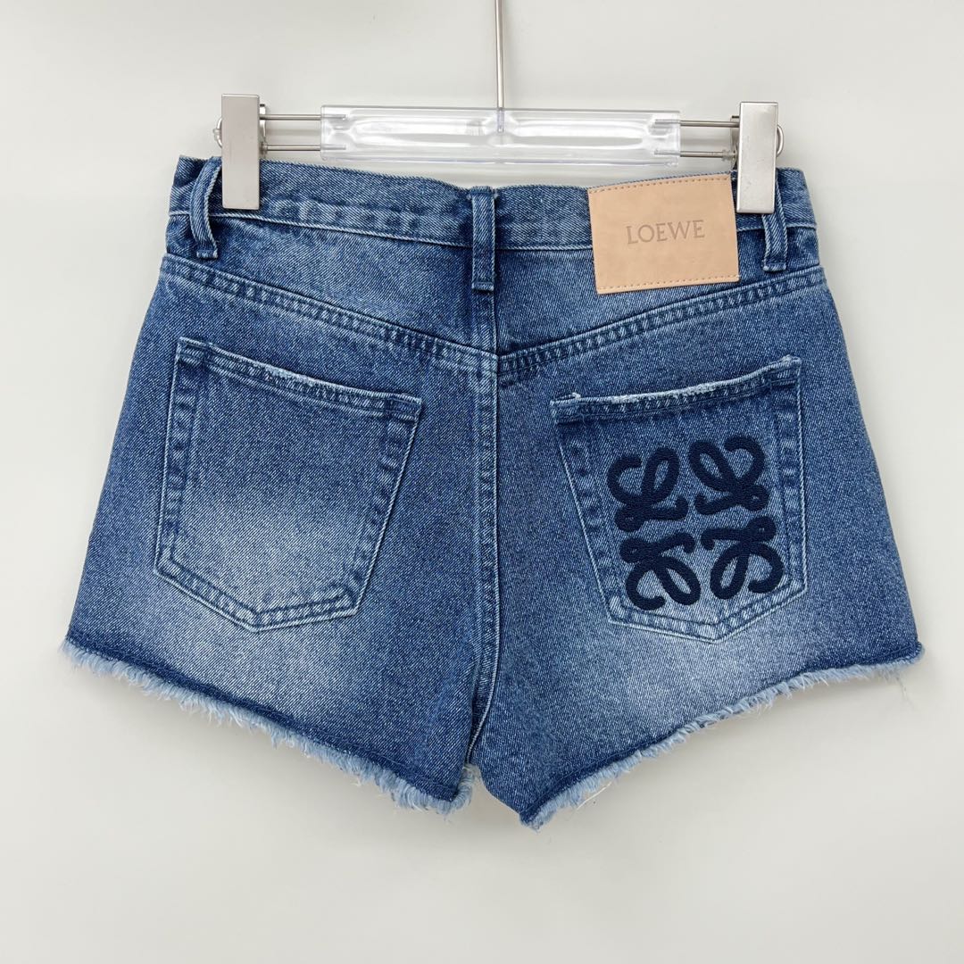 LOEWE Women's Denim Shorts High-Waisted Shorts with Embroidered Logo 2 i1746435598640 906 0 1