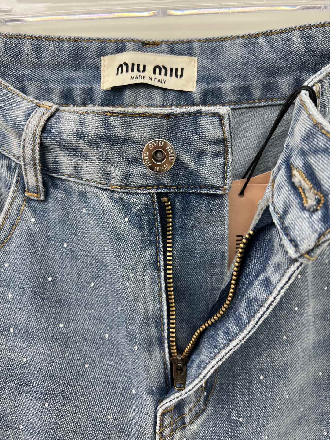 Miu Miu Rhinestone Embellished High-Waisted Wide-Leg Jeans for Women 7 i1746604313493 2653 0 6