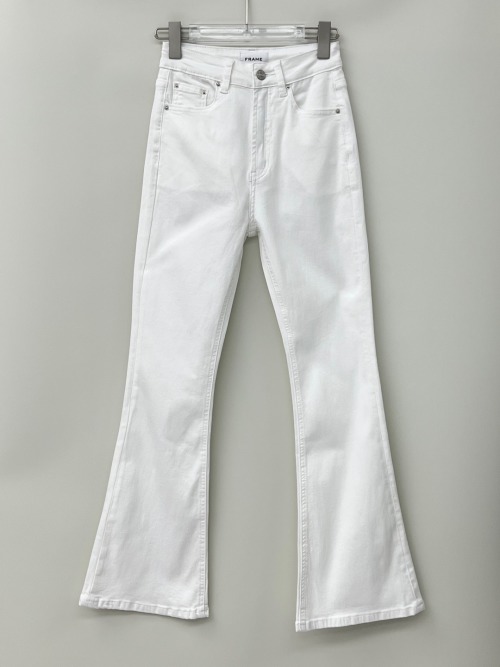 FRAME White High-Waisted Flare Leg Jeans - Comfortable & Stylish Denim Pants 1 FRAME White High-Waisted Flare Leg Jeans - Comfortable & Stylish Denim Pants