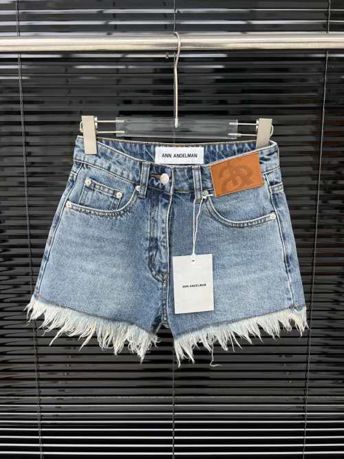 Ann Andelman Women's Denim Shorts with Frayed Hem - Blue, Stylish Fit 1 Ann Andelman Women's Denim Shorts with Frayed Hem - Blue, Stylish Fit