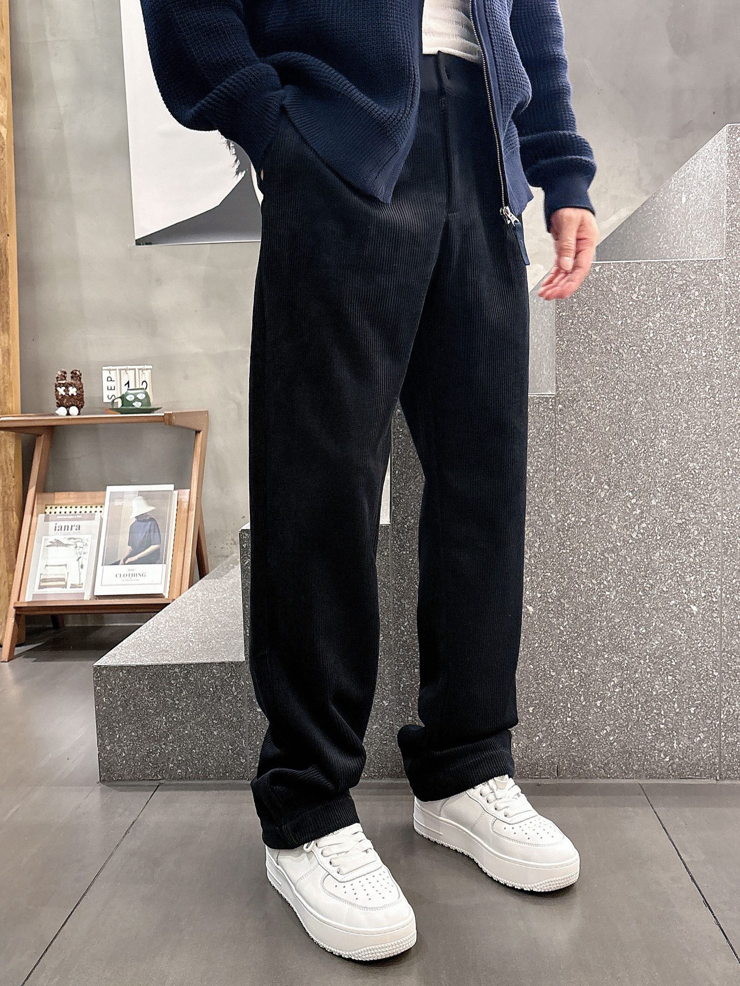 Moncler Corduroy Pants: Stylish Straight-Leg Trousers with Logo Detail 5 i1757919869115 5265 0 3