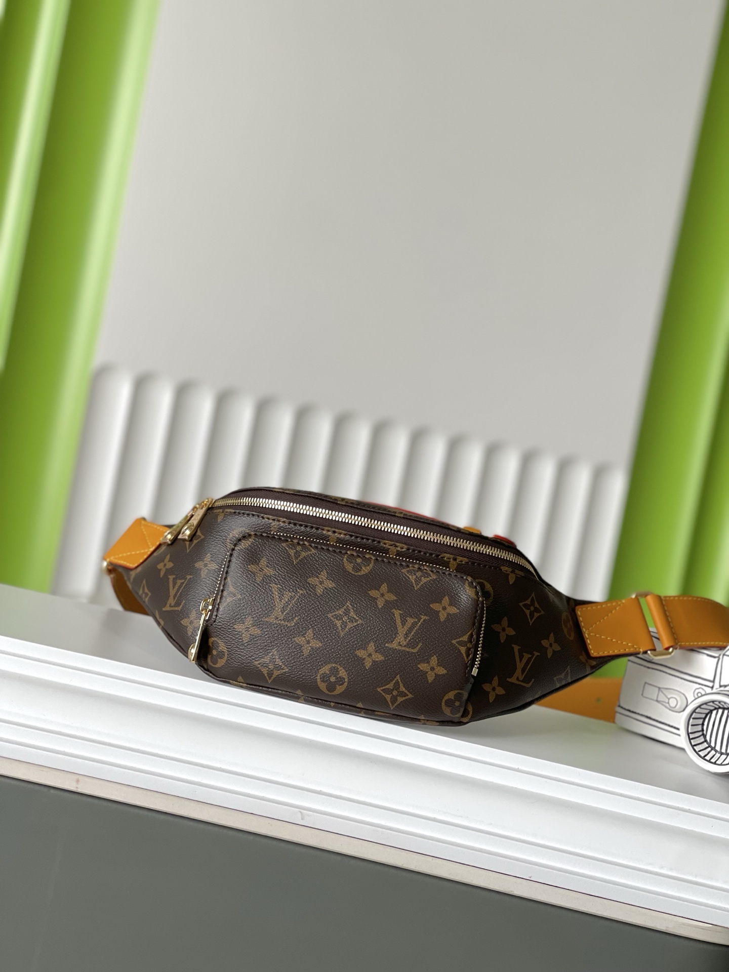 NO:208040,Purchase price M14019 30×15×8 RUSH Medium and ancient flower bag Top original order Change code chip, LV [top original order], louis vuitton19860909拿货价 M14019 30×15×8 RUSH 中古老花腰包 顶级原单 变码芯片,LV【顶级原单】,louis vuitton,Bag