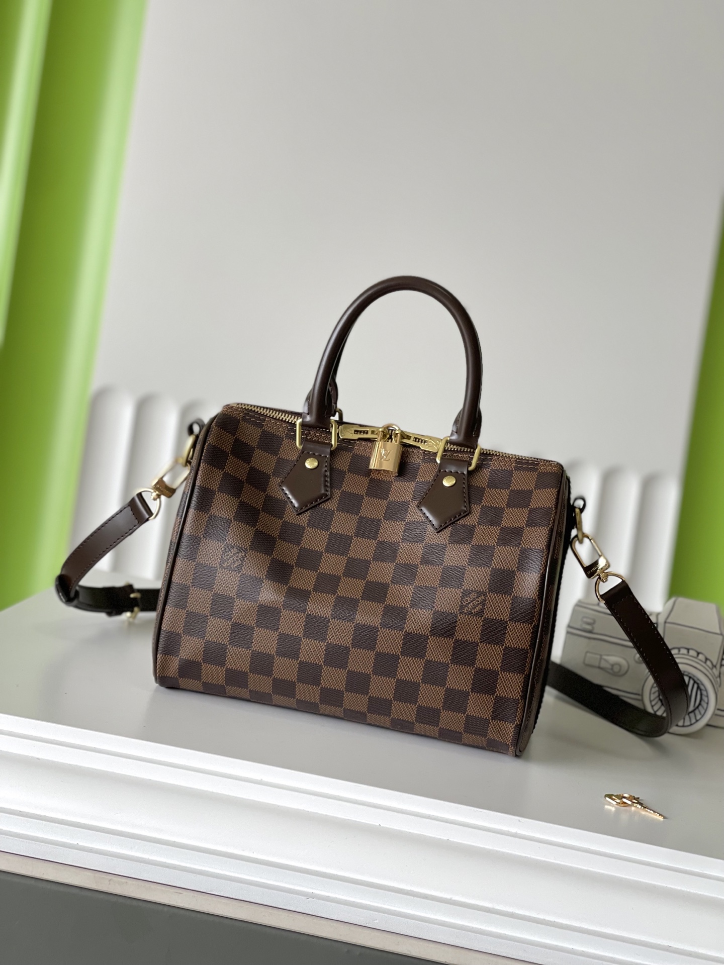 NO:384400,N41368 25×19×15 SPEEDY Coffee Pillow Pack Top Original Slot Change Chip, LV [Top Original Slot], louis vuitton19860909N41368 25×19×15 SPEEDY 啡格枕头包 顶级原单 变码芯片,LV【顶级原单】,louis vuitton,Bag