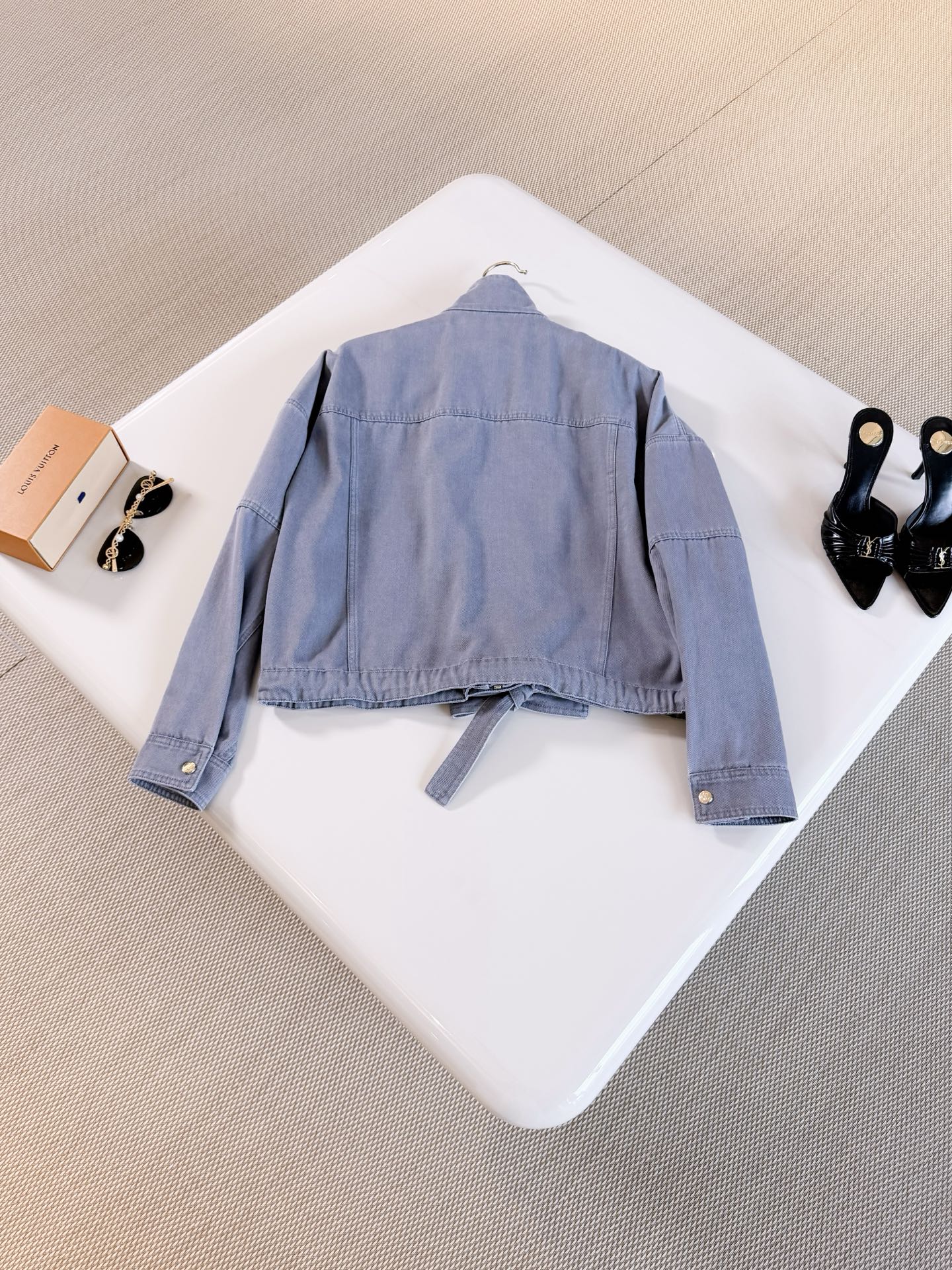 LV Dusty Blue Cropped Two Piece Set
