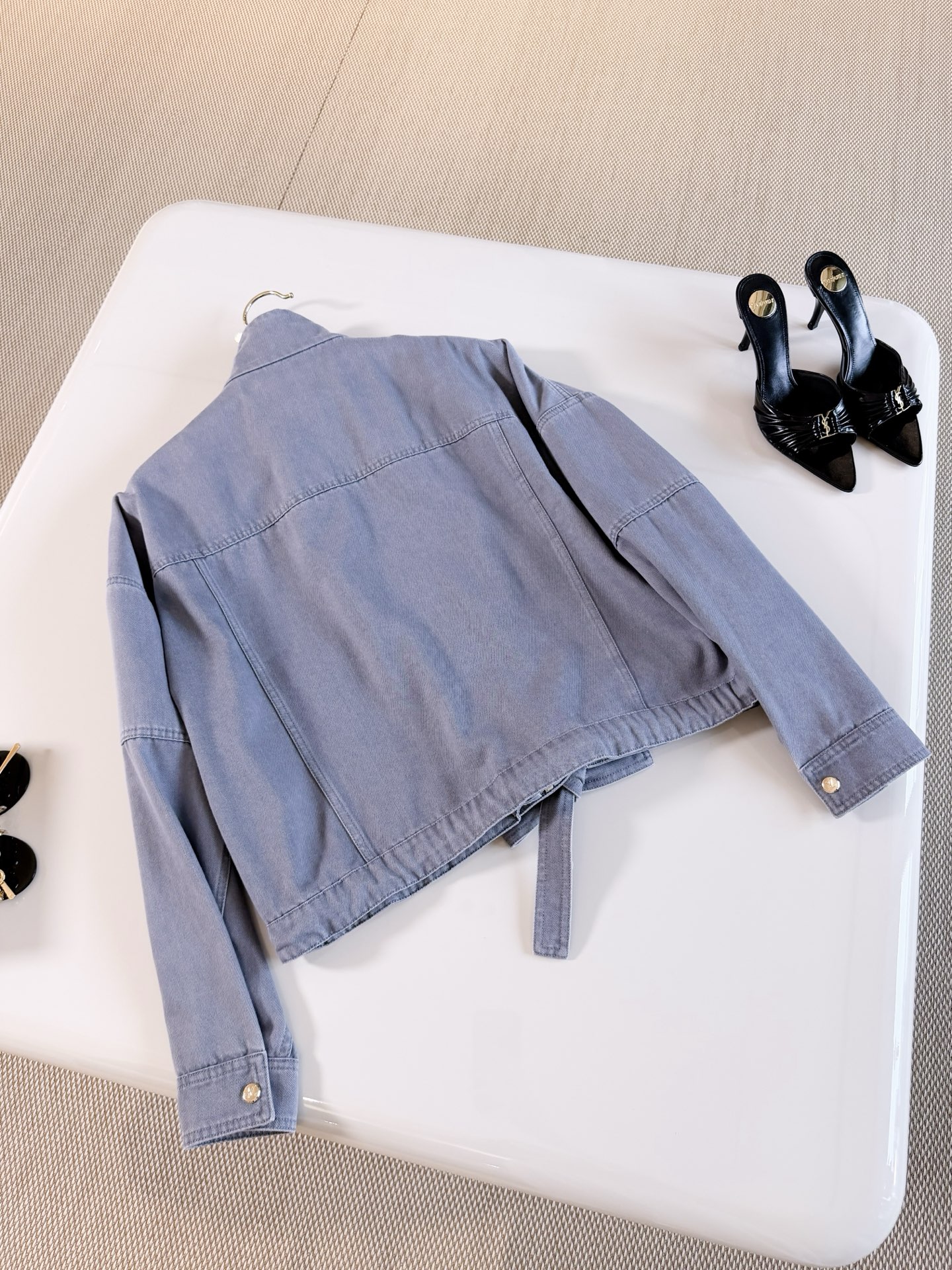 LV Dusty Blue Cropped Two Piece Set