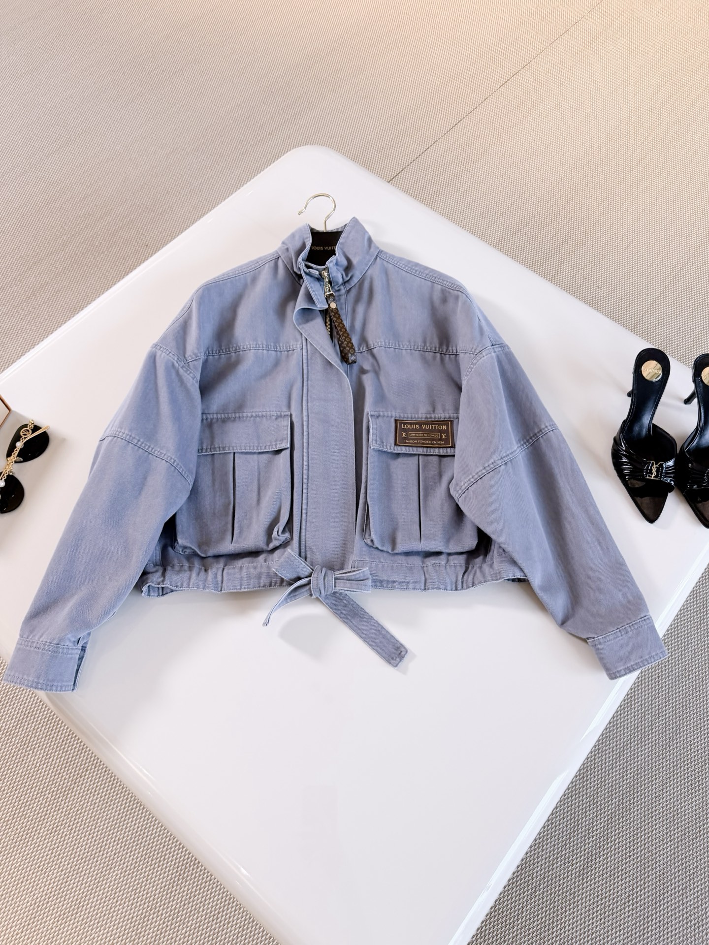 LV Dusty Blue Cropped Two Piece Set