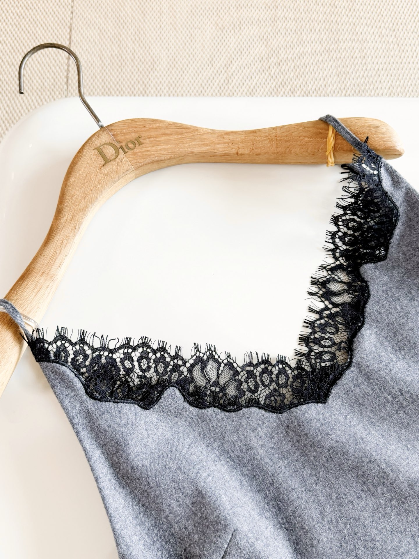  DIOR Lace Trim Slip Midi Dress