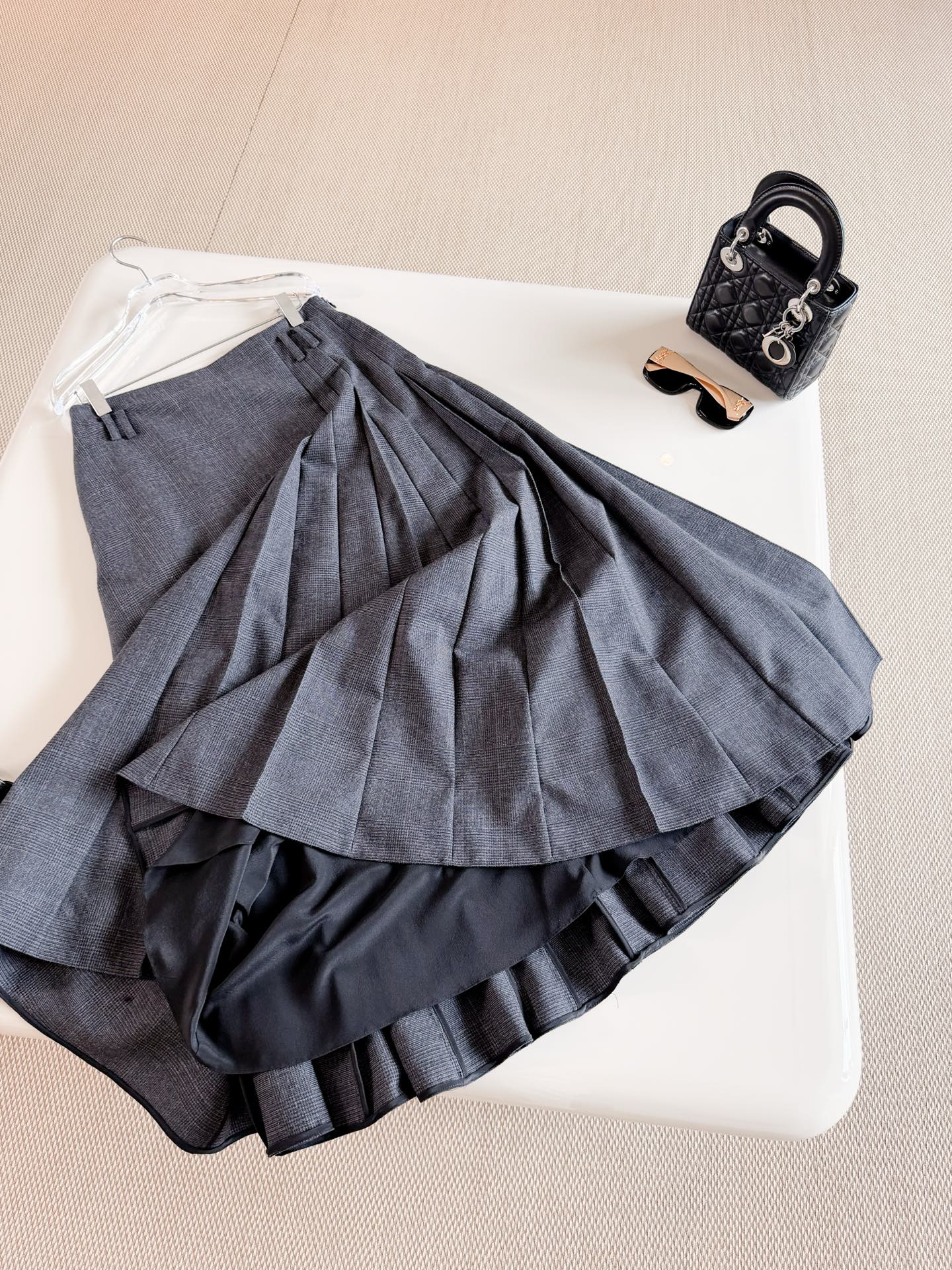DIOR Wrap Pleated Midi Skirt