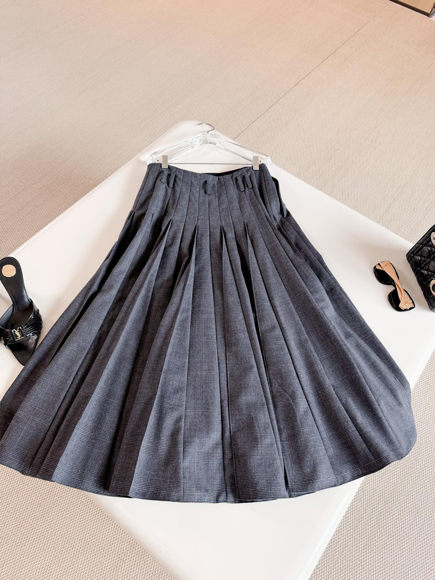 DIOR Wrap Pleated Midi Skirt