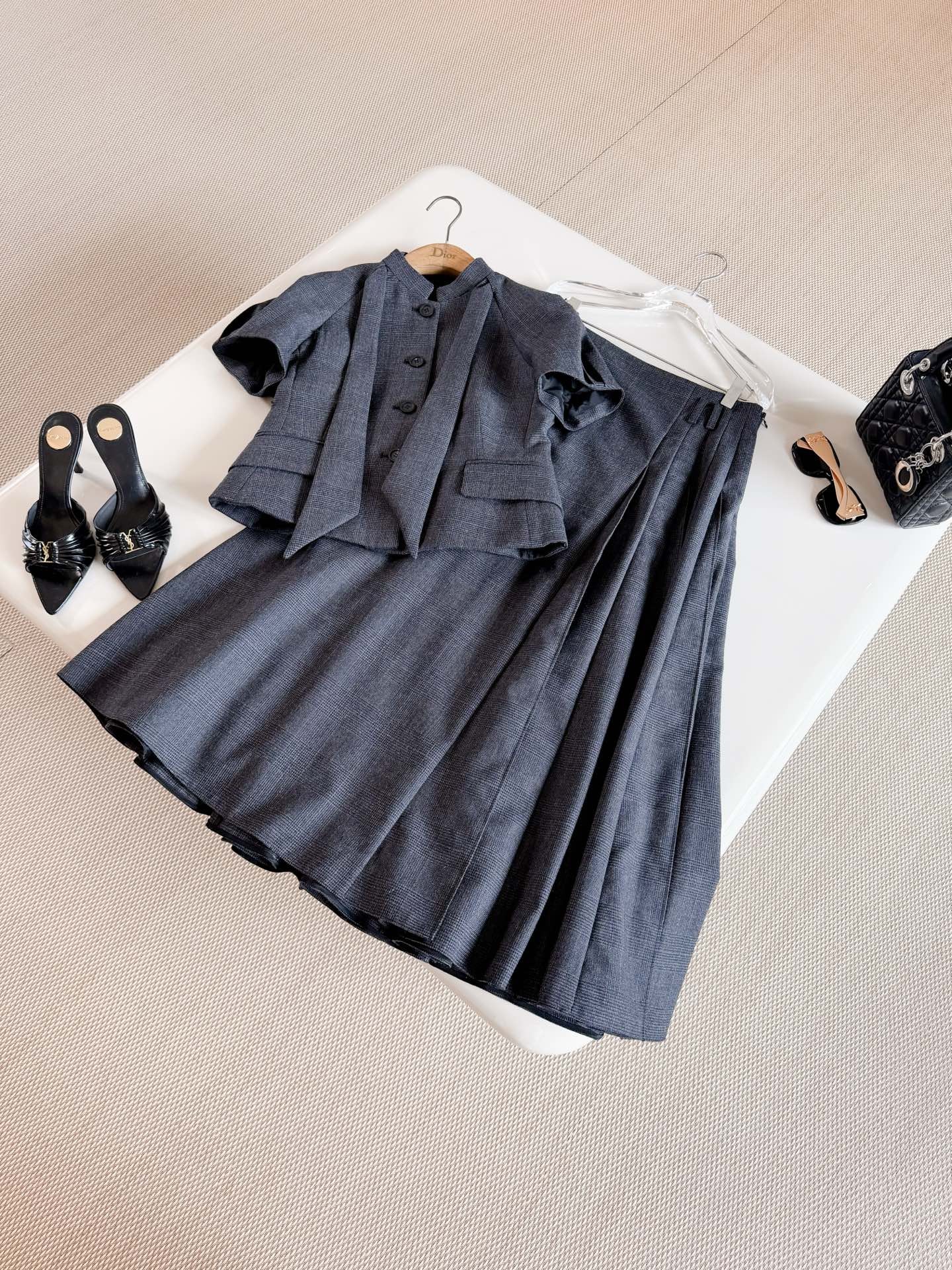 DIOR Wrap Pleated Midi Skirt