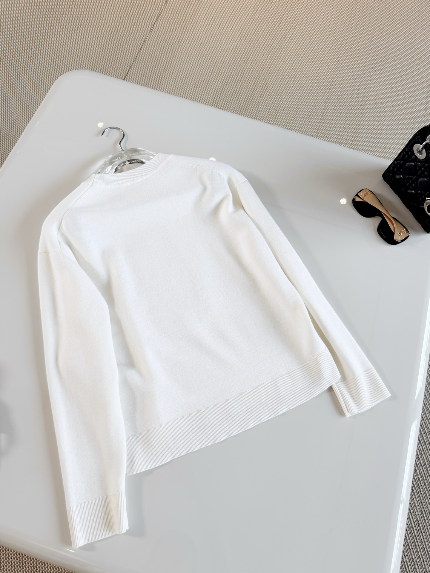  DIOR Badge Patch Embroidery Knit Sweater