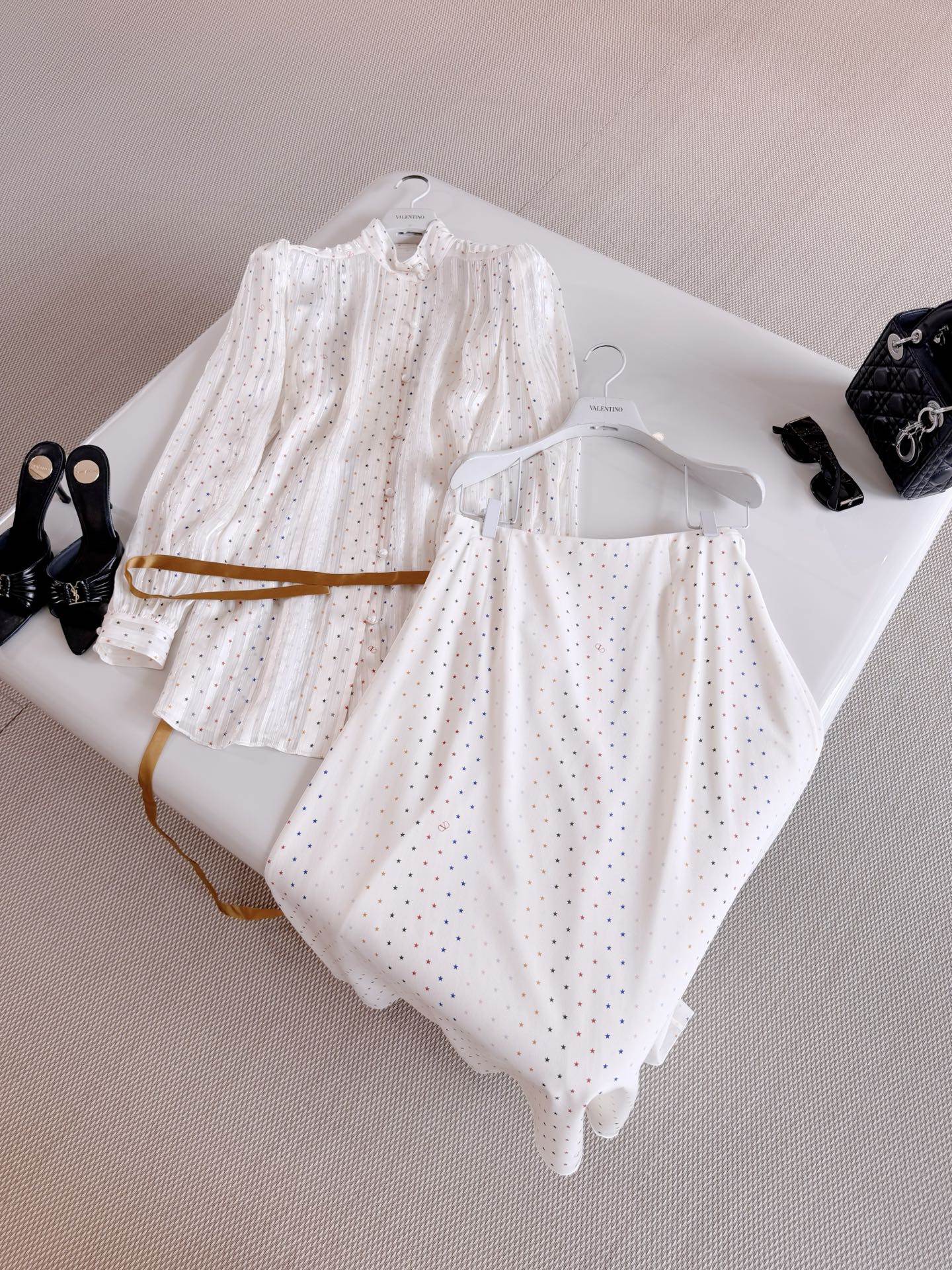 Valentino Star Print Midi Skirt
