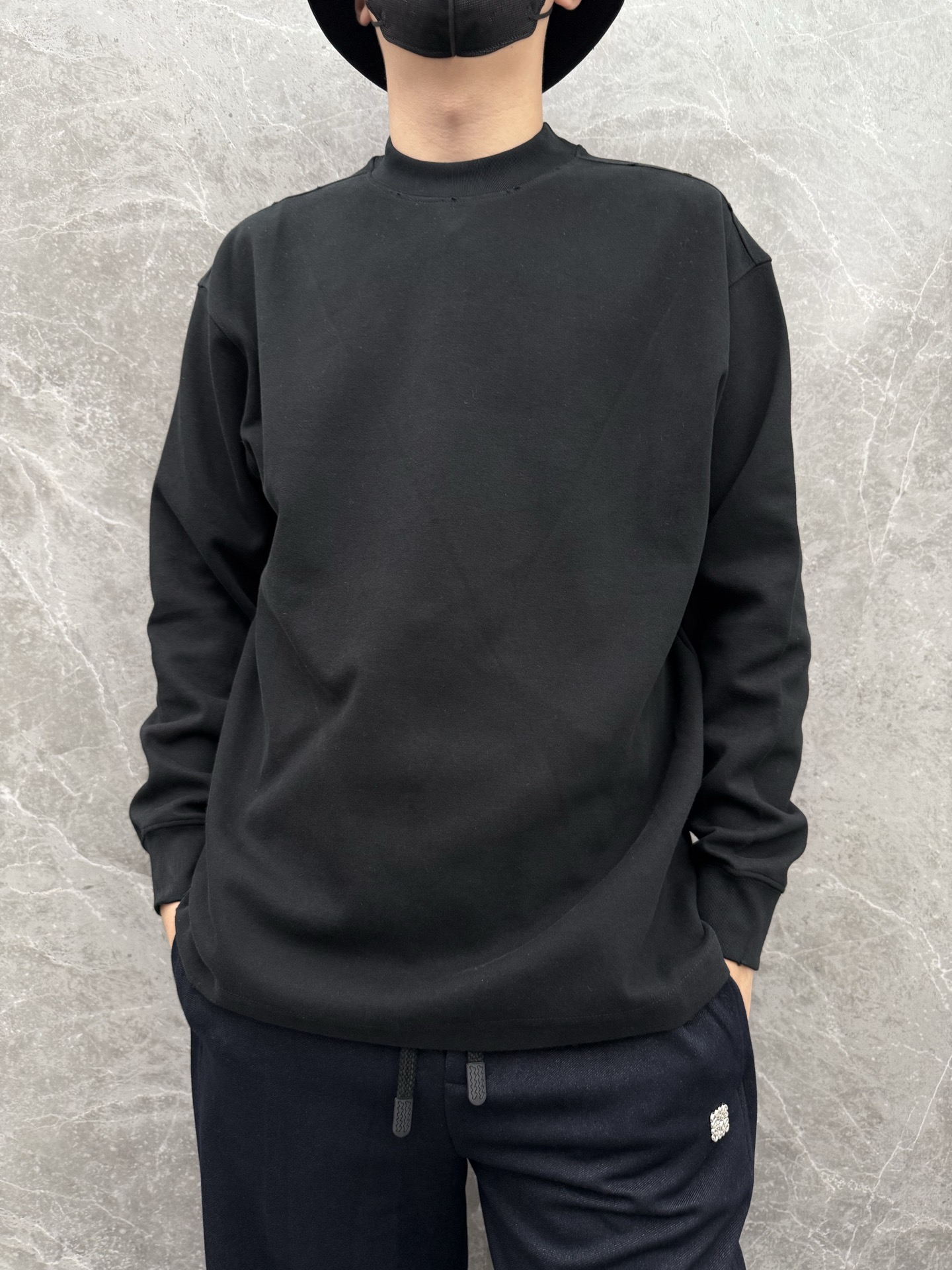 Amiri Men's Black Cotton Long Sleeve Shirt Crewneck Pullover Top S-XXL