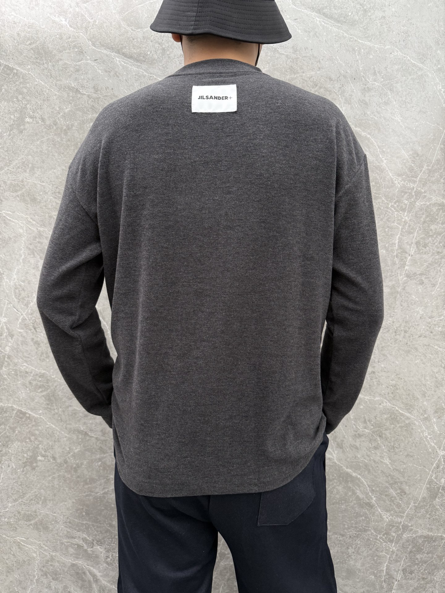 Jil Sander Men's Gray Cotton Long Sleeve Logo T-Shirt,S-XXL 3 i1758034199580 1081 0 6