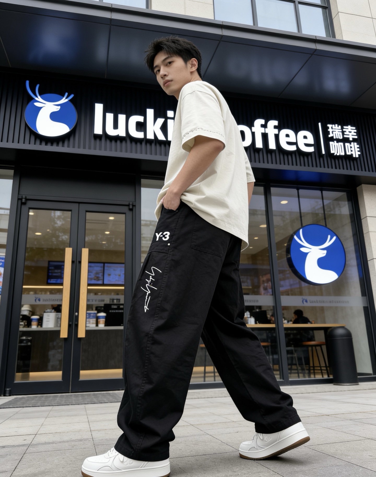 Y3🌈🌈新款春夏休闲裤，进口高定面料，logo签名细节拉满，宽松版型 抽绳松紧腰，面料舒服 穿很合适，不