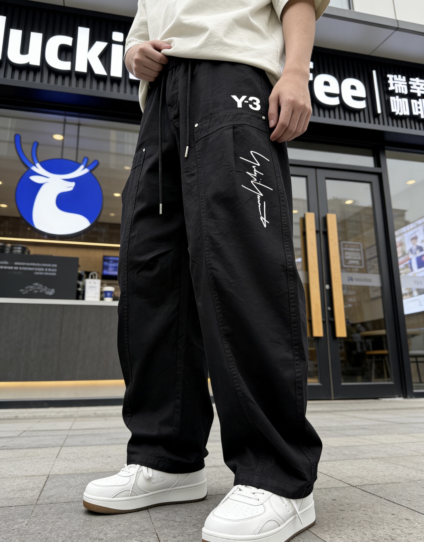 Y3🌈🌈新款春夏休闲裤，进口高定面料，logo签名细节拉满，宽松版型 抽绳松紧腰，面料舒服 穿很合适，不