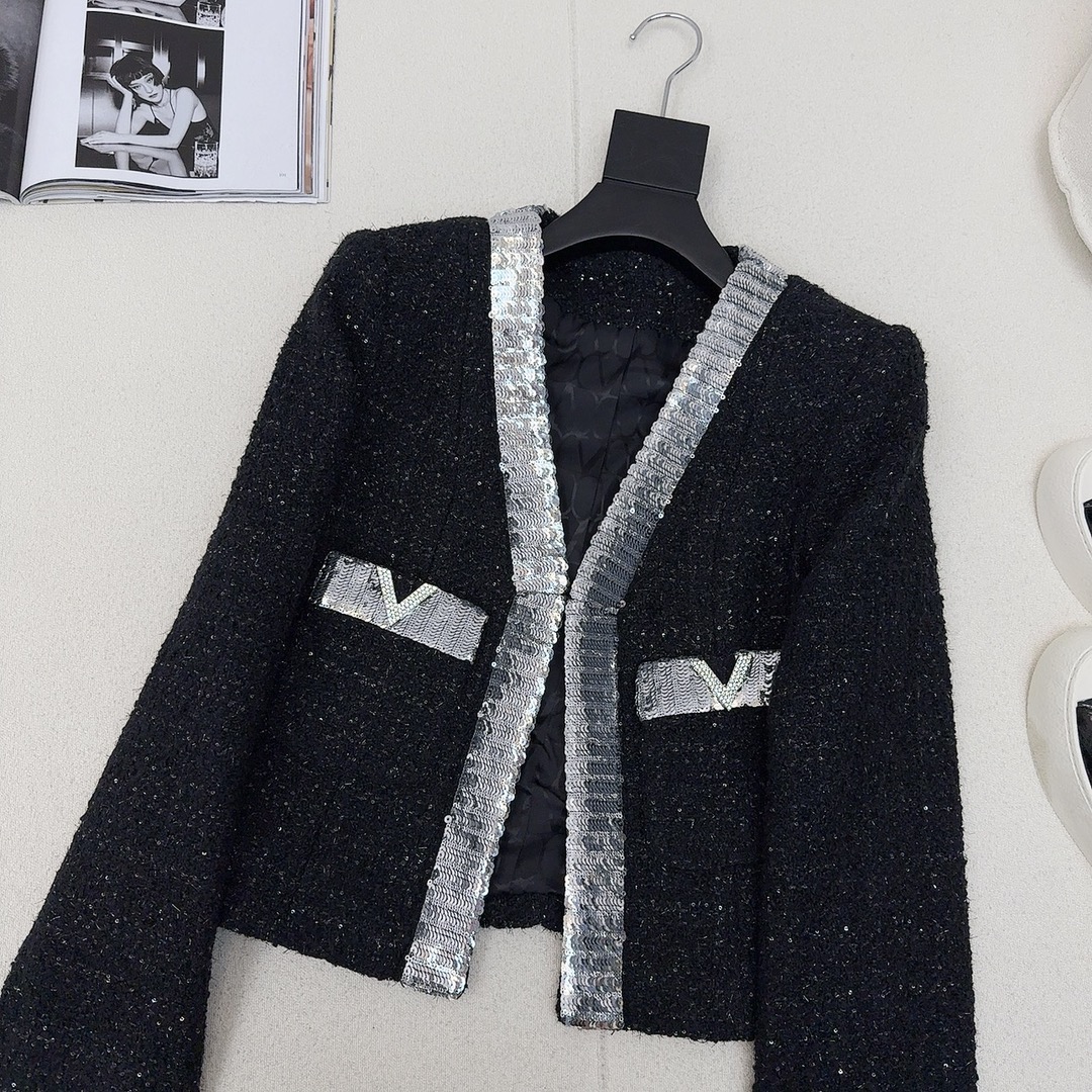 VLTN Tweed Jacket Women's Sequin Embroidery Cropped Coat 3 i1754843392729 7036 0 1